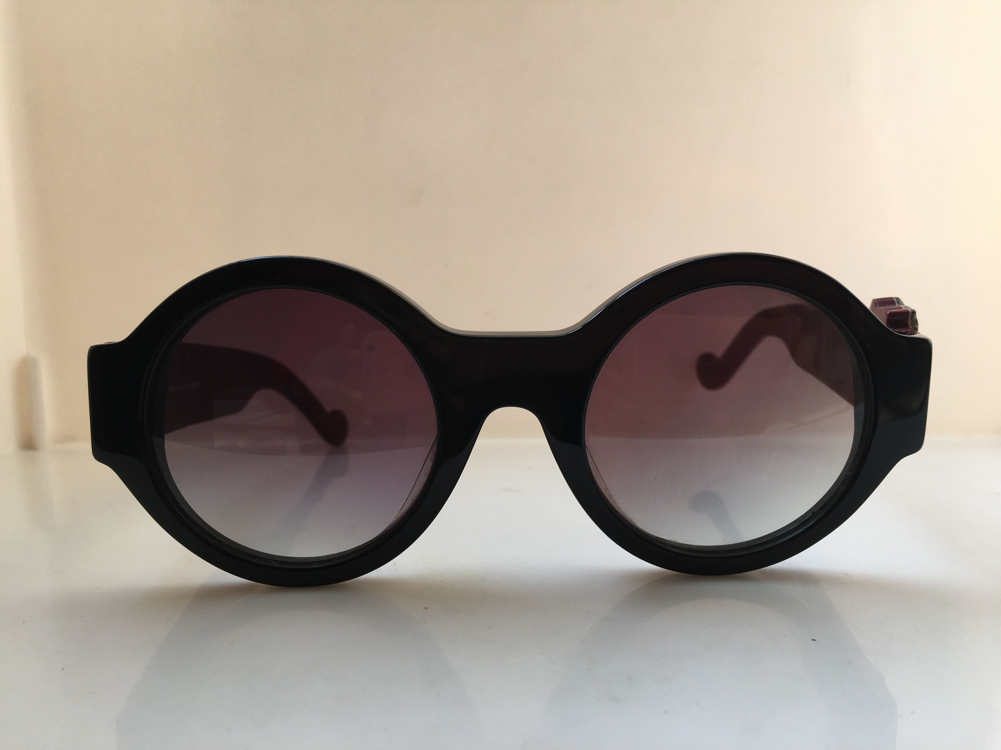 Other Handmade Chunky Acetate Round Sunglasses AVANT GARDE France Size ONE SIZE - 1 Thumbnail