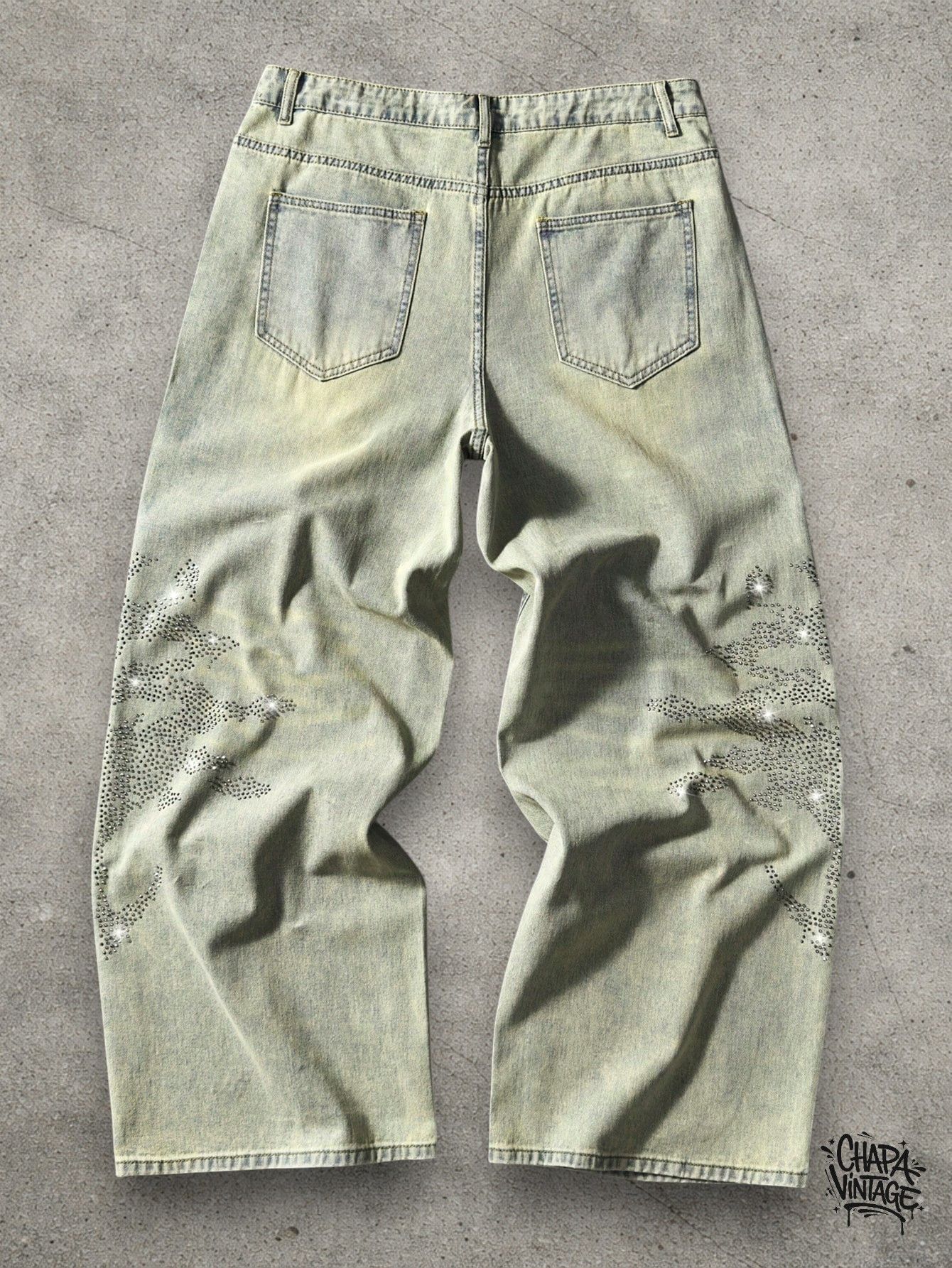 Vintage Diamond decor jeans Size US 32 / EU 48 - 4 Thumbnail