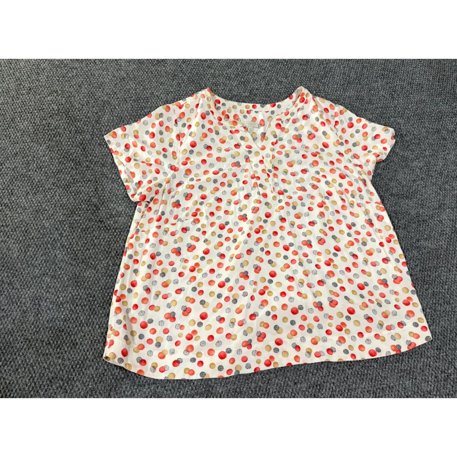 Talbots Talbots Blouse Womens 2X Red Polka Dot Lightweight Casual Top Long Sleeve Rayon Machine Washable Vintage No Size XXL / US 16-18 / IT 52-54 - 2 Thumbnail