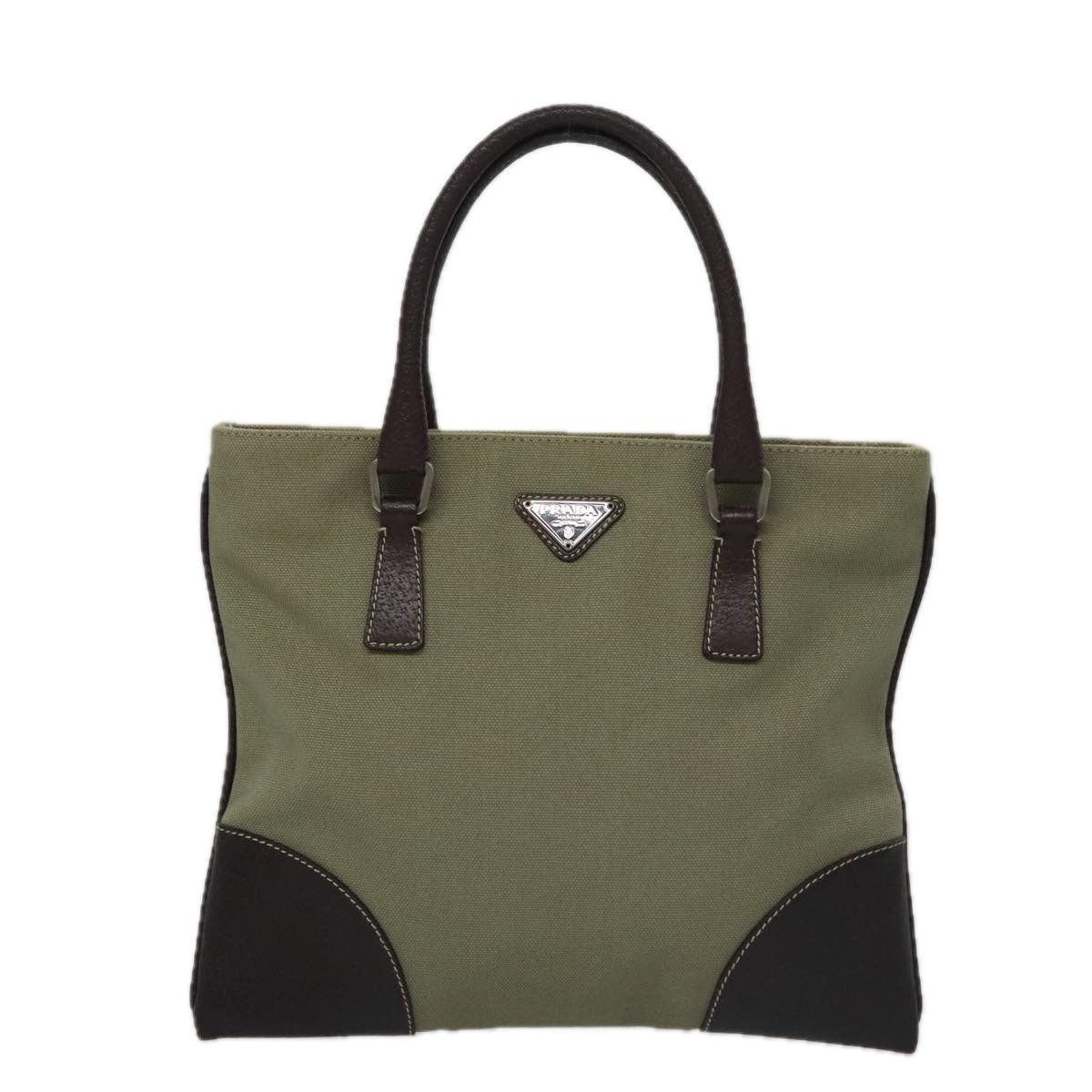 Prada Khaki Canvas Handbag (Pre-Owned) Size ONE SIZE - 1 Thumbnail