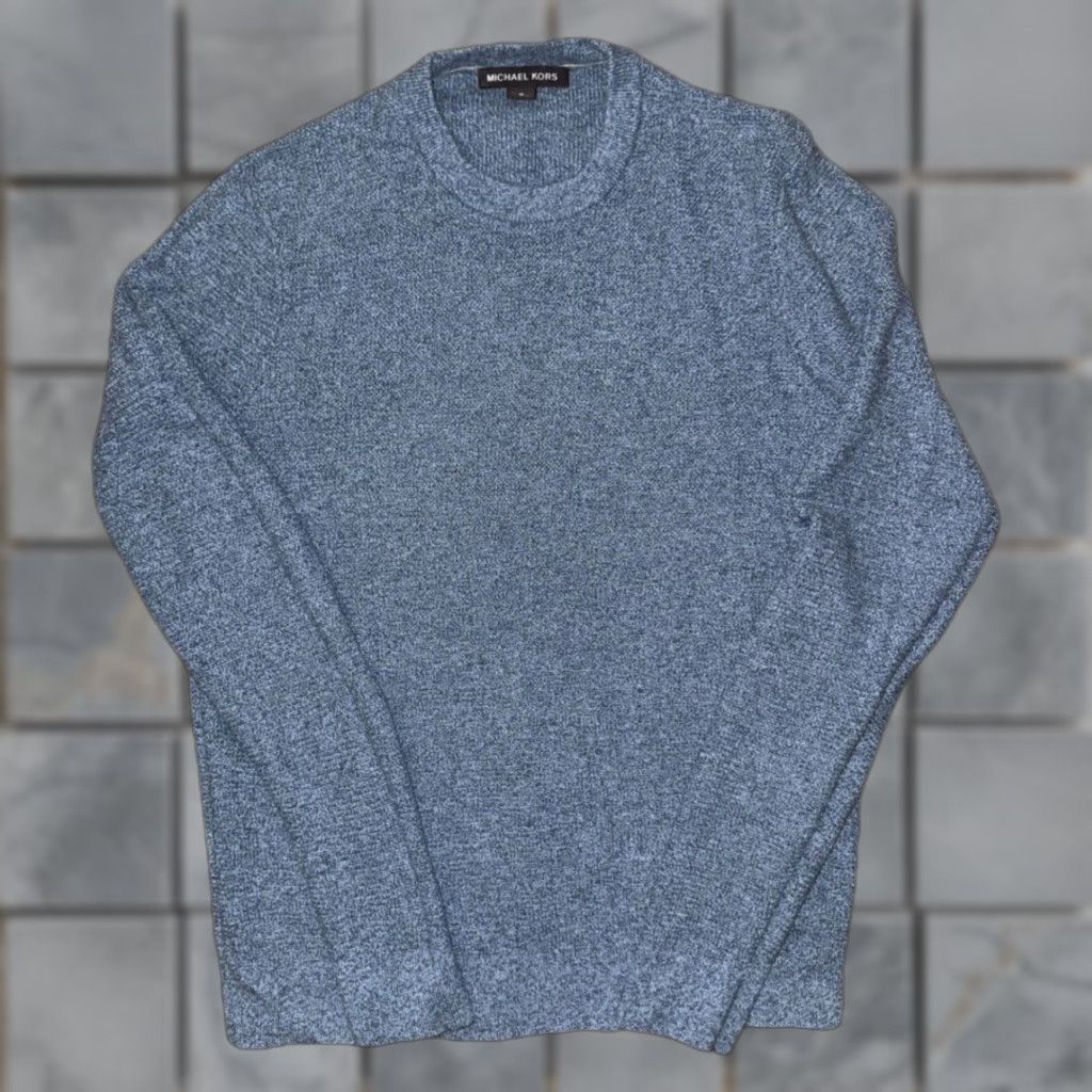 Michael Kors Michael Kors Blue Crewneck Midweight Sweater Men’s Medium 19x25 Adult M Cotton Knit Pullover Size US M / EU 48-50 / 2 - 1 Thumbnail