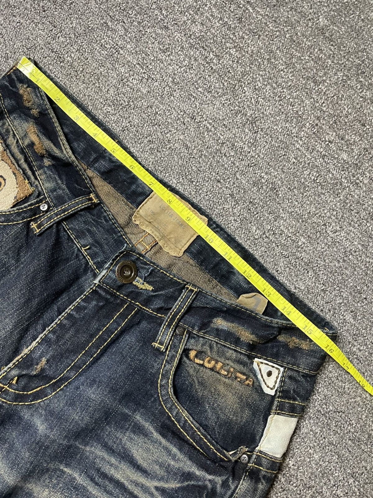 Japanese Brand × Vintage LOLITA JEANS Owl Rusty Blue Distressed Denim (92) Size US 32 / EU 48 - 20 Thumbnail