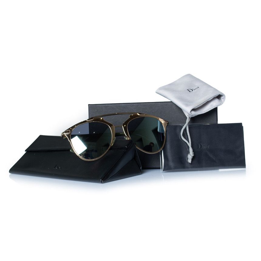 Dior Dior, reflected aviator sunglasses in gold Size ONE SIZE - 10 Thumbnail