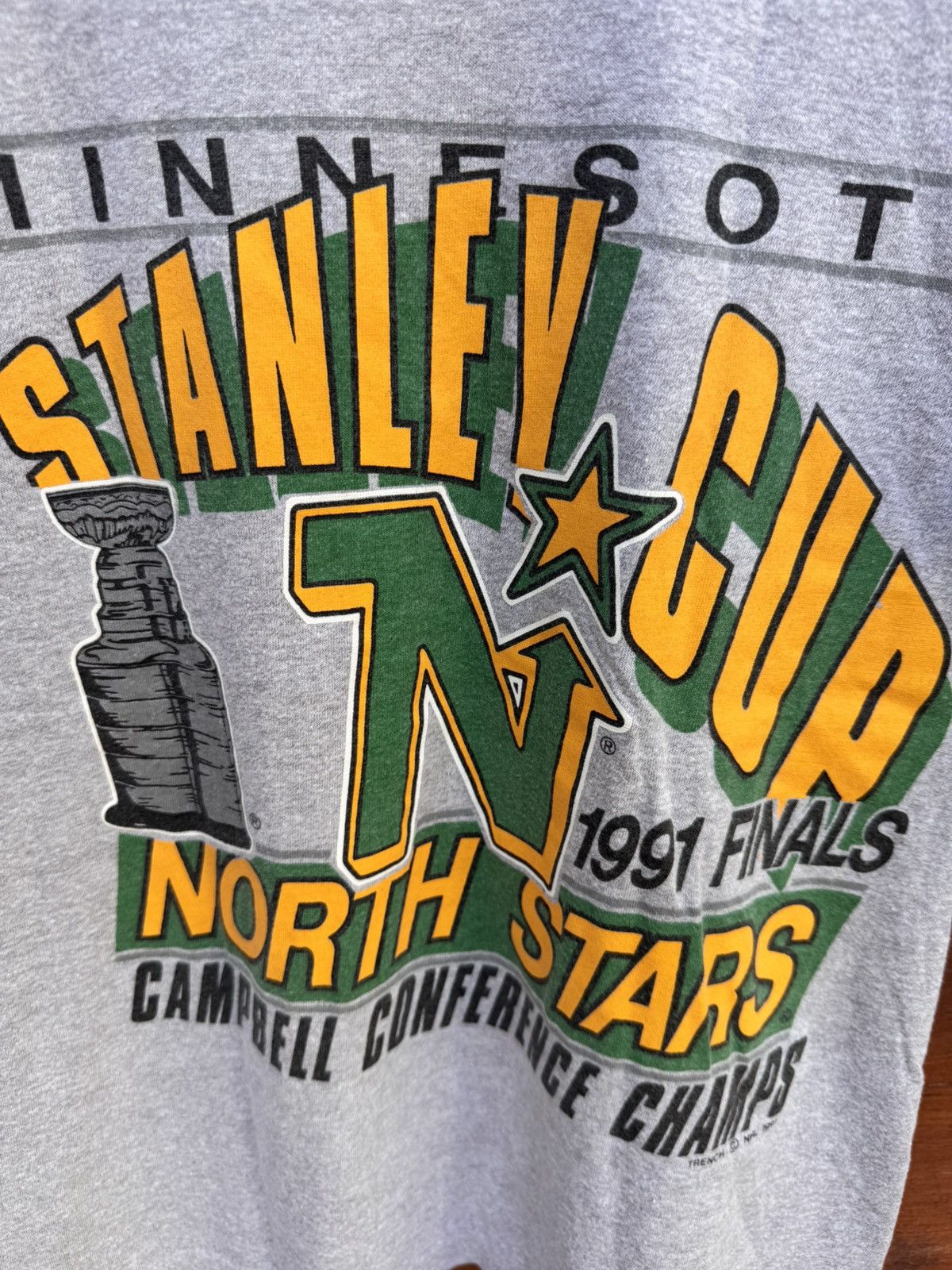 Vintage Minnesota North Stars 1991 NHL Ice Hockey Shirt Screen Stars Size US M / EU 48-50 / 2 - 2 Thumbnail