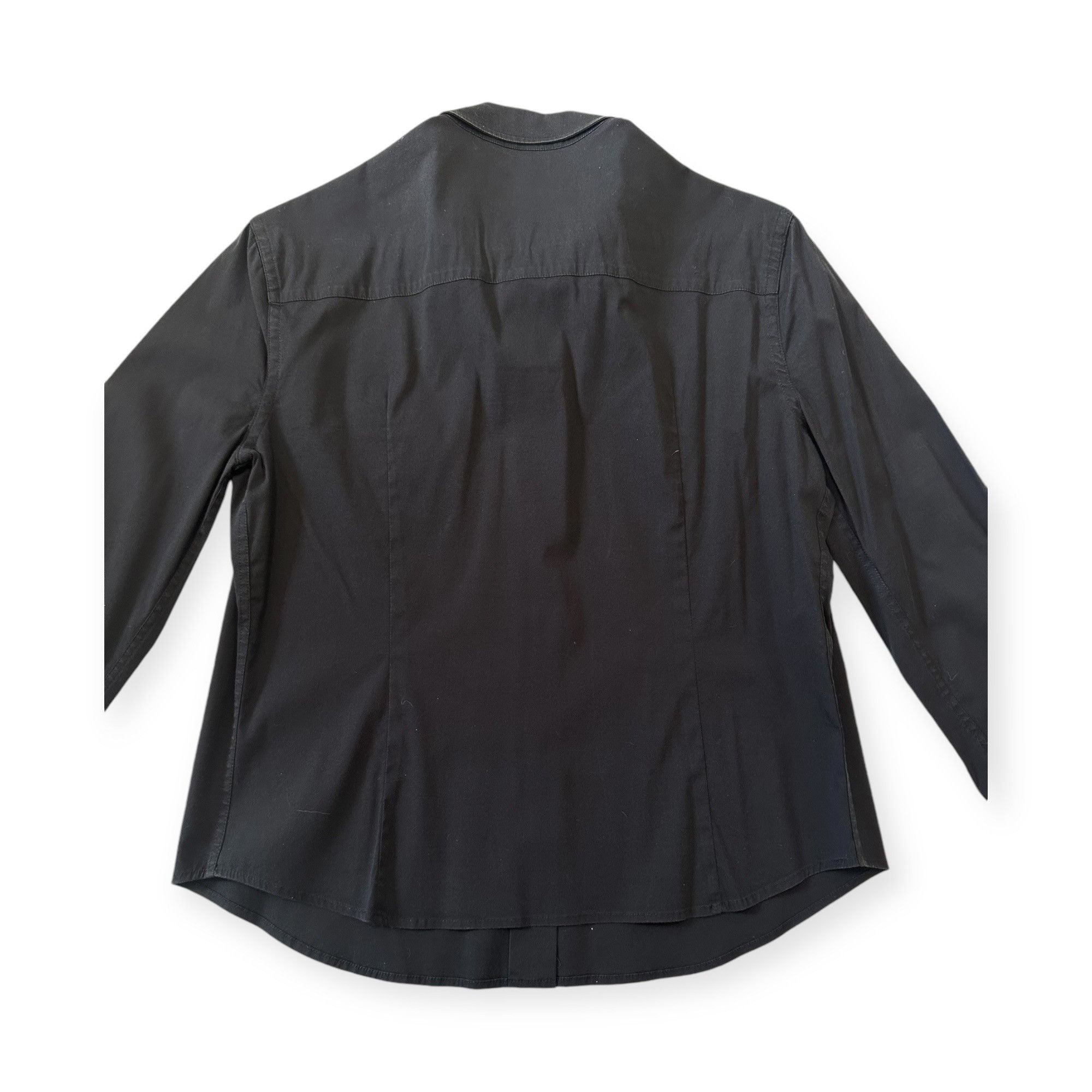 Prada Black Stretch Cotton Shirt Epaulettes Made in Italy,
