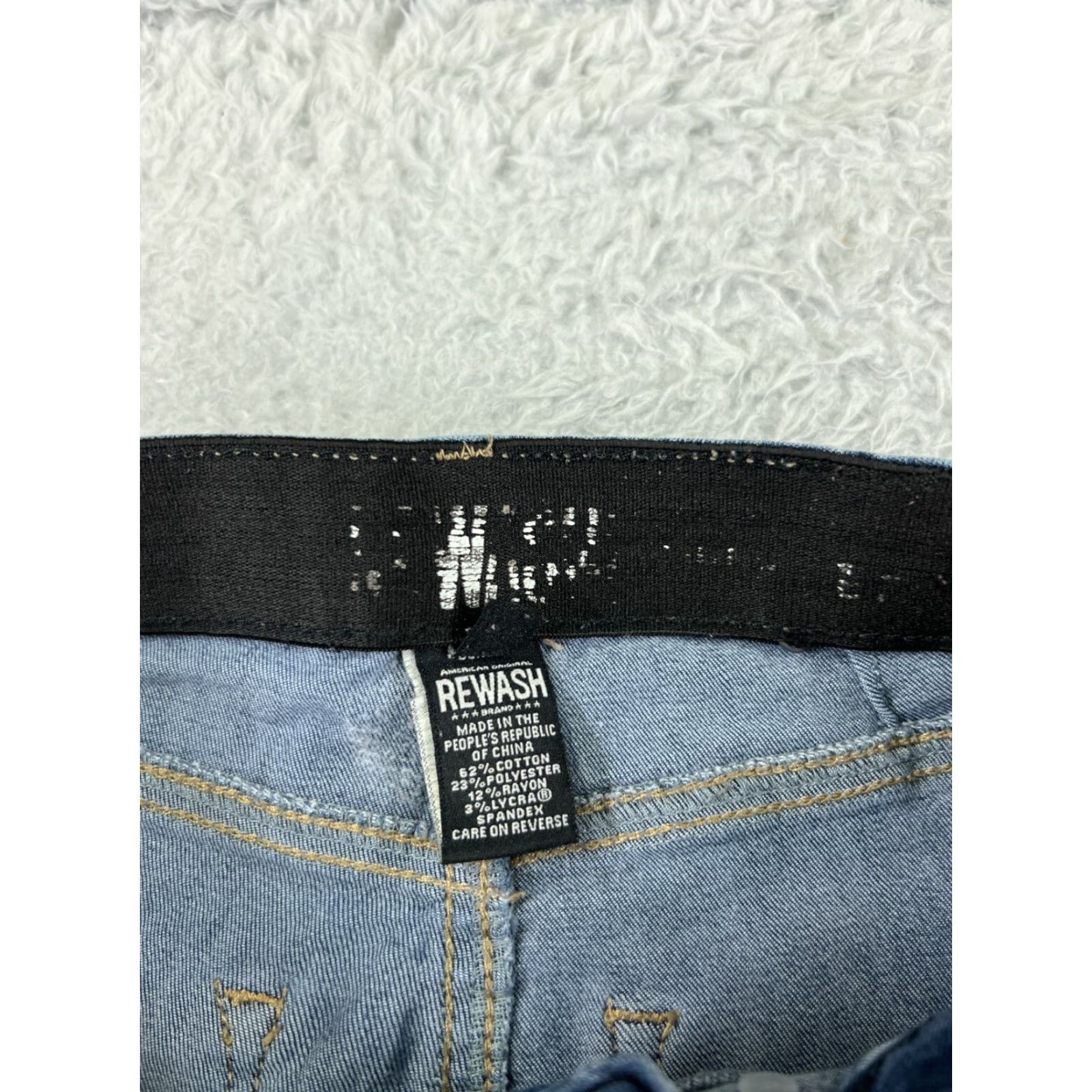 Vintage Rewash Vintage Womens Jeans Skinny Tapered High Rise Blue Denim 28 Inseam Cotton Blend 90s Fashion Ladies Size 25" / US 0 / IT 36 - 4 Thumbnail