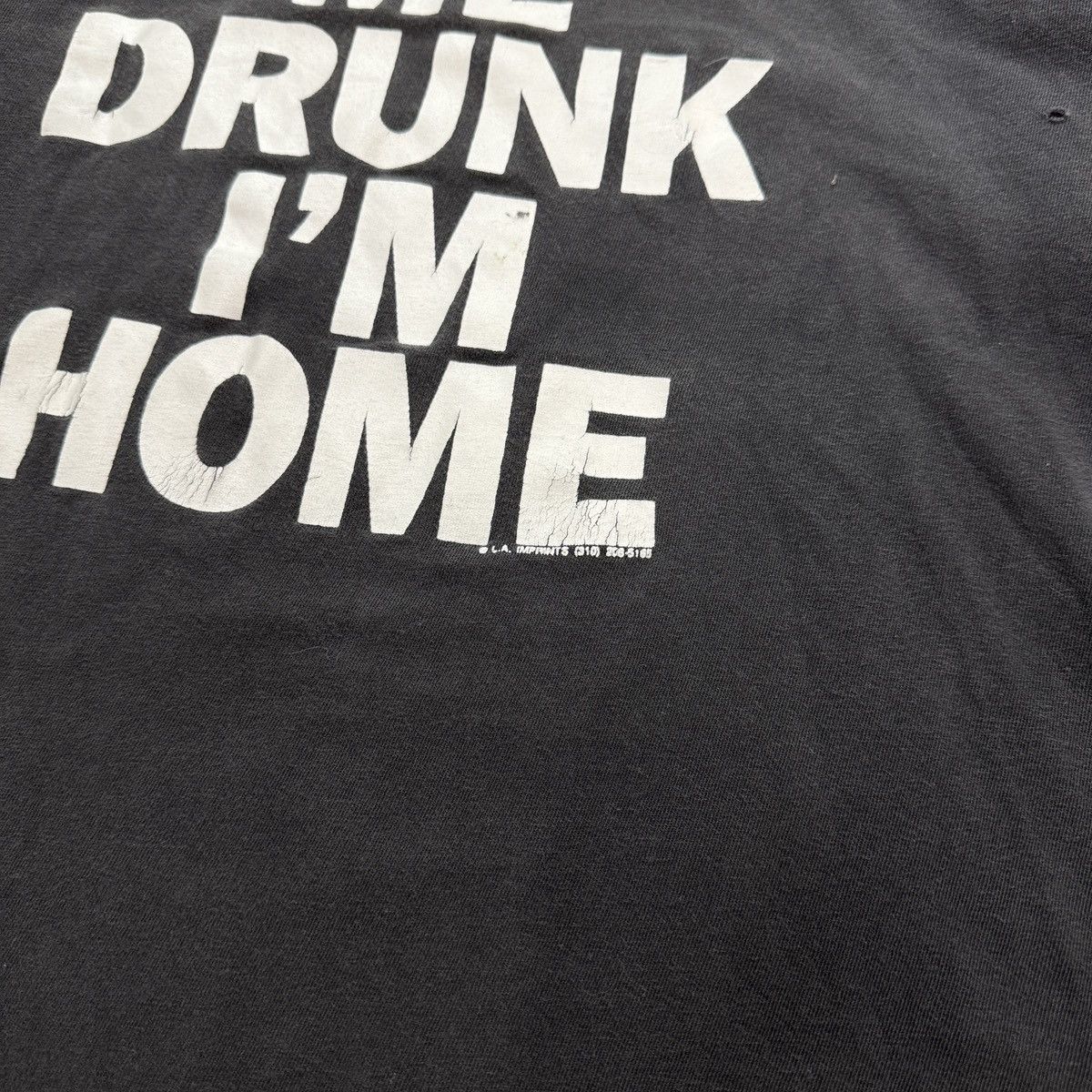 Vintage 90s Take Me Drunk I'm Home Thrashed Faded Shirt ERD Grunge Size US L / EU 52-54 / 3 - 7 Thumbnail