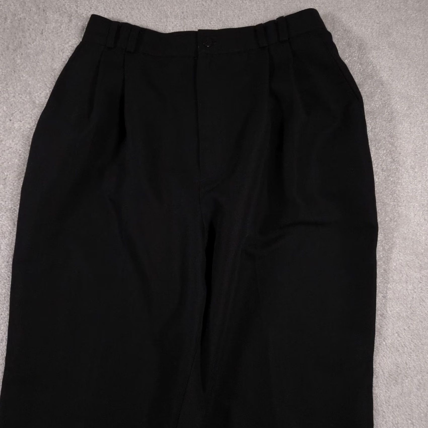 Worthington VINTAGE Worthington Pants Womens 14 Black High Waisted Pleated Trousers Pockets USA Dress Pants Womens 14 Black, Pleated, Pockets, Zip, 28 Inseam Size 36" / US 14 / IT 50 - 3 Thumbnail