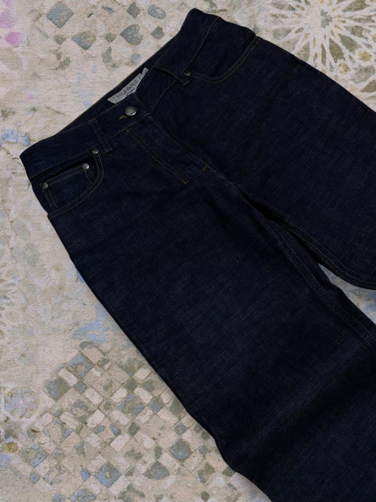 Yves Saint Laurent Vintage Authentic Designer Yves Saint Laurent Flared Denim Size US 27 - 7 Thumbnail