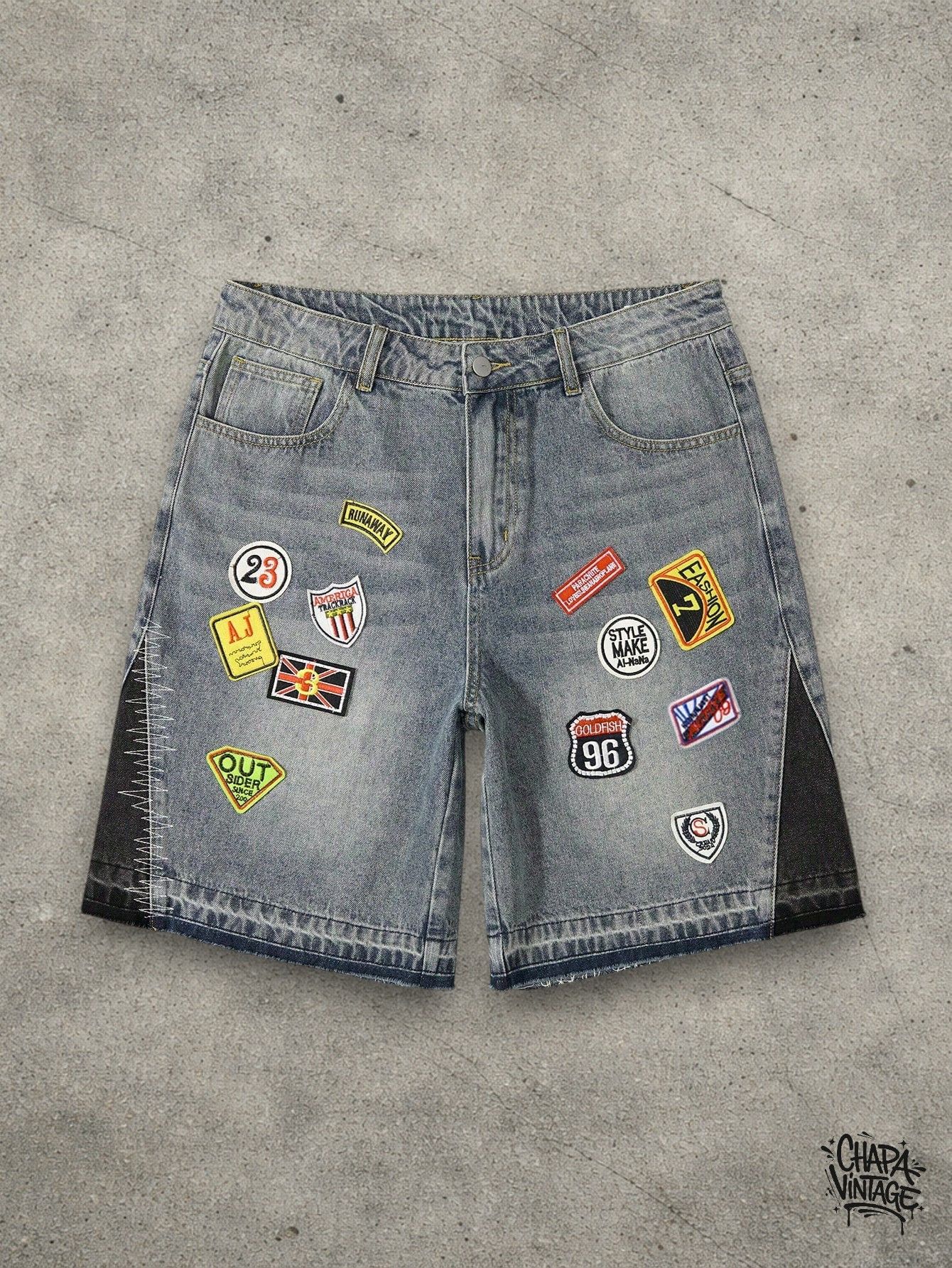 Vintage Streetwear patchwork shorts Size US 32 / EU 48 - 1 Thumbnail