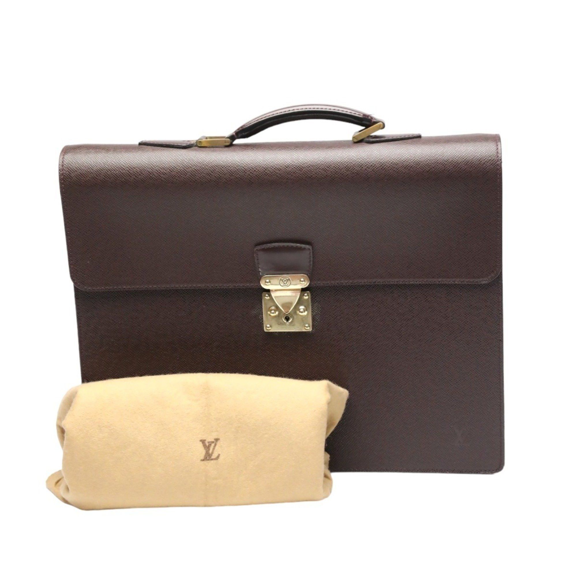 image of Louis Vuitton Bag Taiga Moscova M30036 Louis Vuitton Brown Business in Wine, Women's