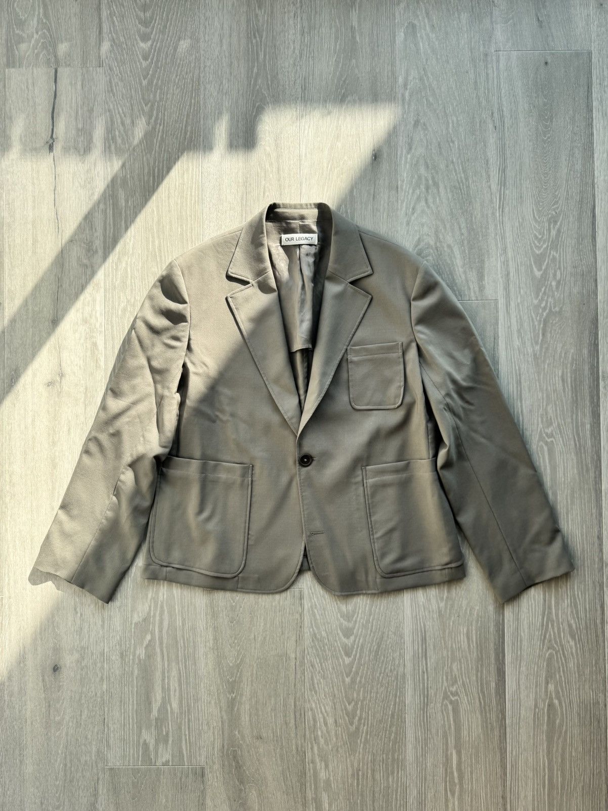 Our Legacy Our Legacy Grey Wool Single-Breasted Jacket Size 52R - 1 Thumbnail
