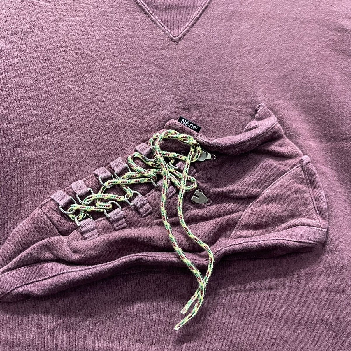 Ne-Net Ne-net Graphic Sneaker Patch Sweatshirt – Burgundy Size M / US 6-8 / IT 42-44 - 3 Thumbnail