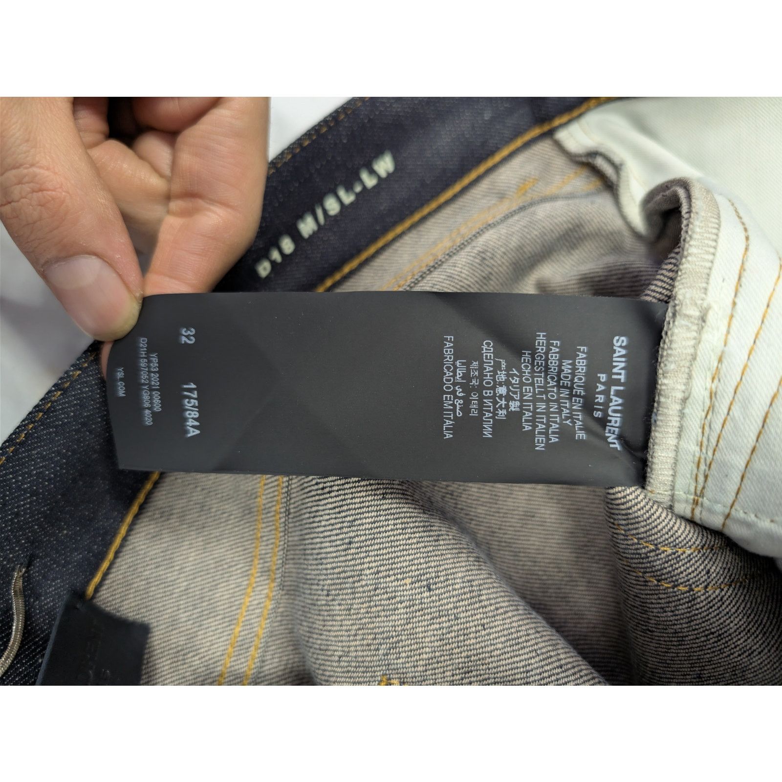 Saint Laurent Paris o1rshd1 Slim Fit Jean Denim in Indigo Raw Size US 32 / EU 48 - 17 Thumbnail