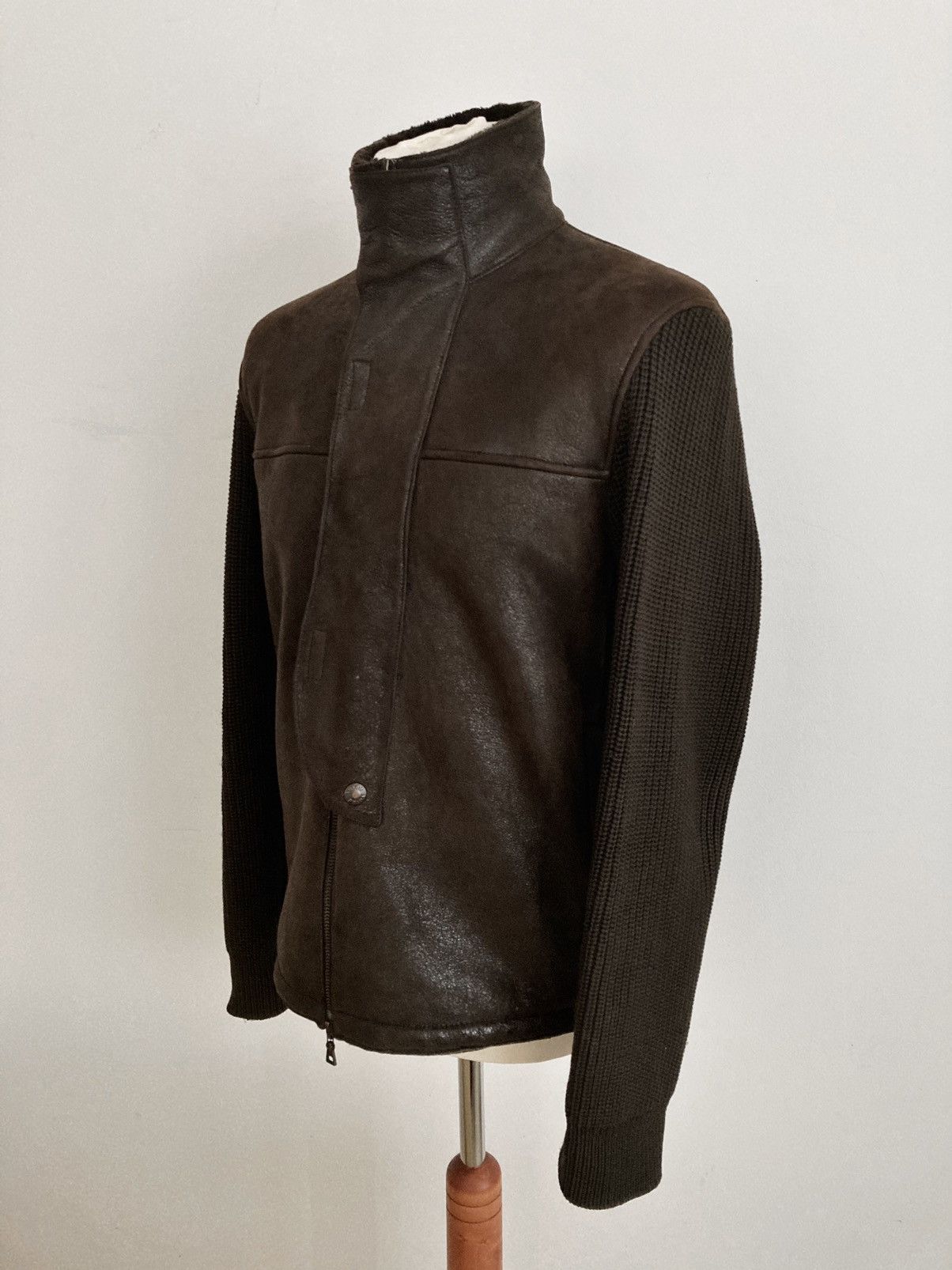 Prada Sheepskin Aviator Zip Knit Jacket Size US M / EU 48-50 / 2 - 10 Thumbnail