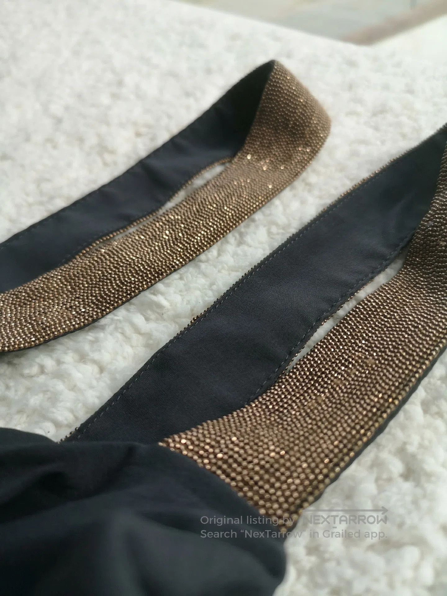 Brunello Cucinelli carbon gray silk jumpsuit with beaded straps. Size US 30 / EU 46 - 3 Thumbnail