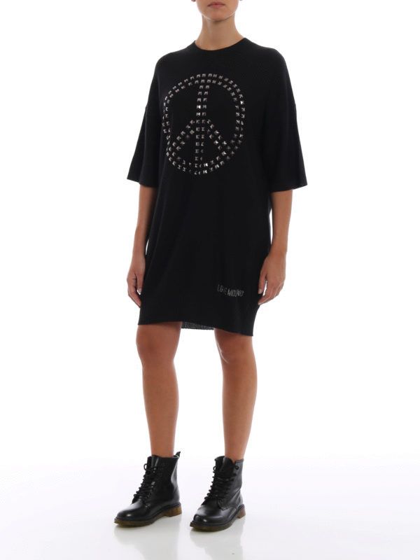 Love Moschino LOVE MOSCHINO Studded wool blend dress Size M / US 6-8 / IT 42-44 - 1 Thumbnail