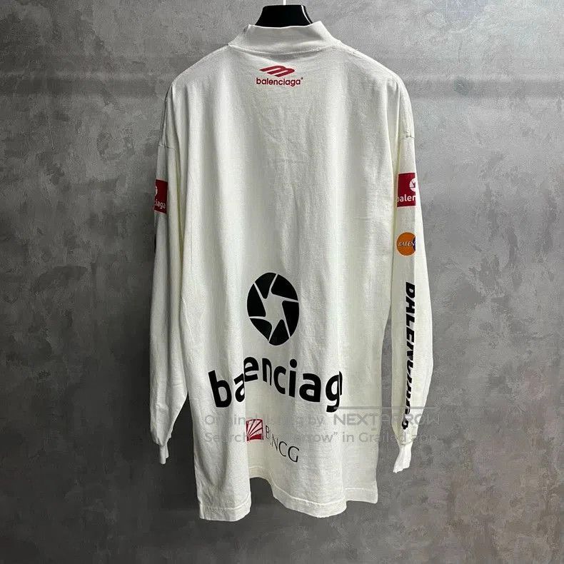 Balenciaga Balenciaga White Logo Print Longsleeve Tee. Size US M / EU 48-50 / 2 - 2 Thumbnail