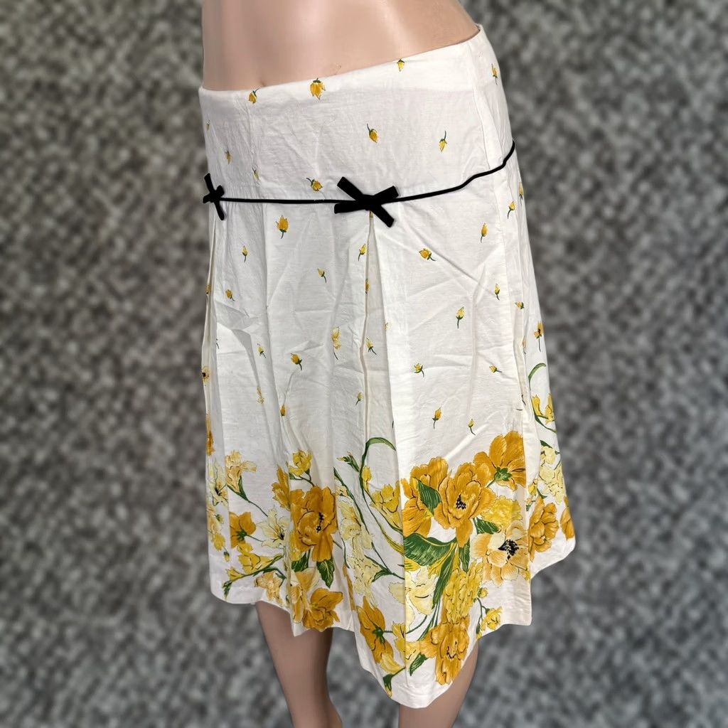 Vintage VINTAGE Speechless Skirt Women A-Line Floral Lace Knit Cotton Knee Length White W4-27 Juniors 7 Size 28" / US 6 / IT 42 - 1 Thumbnail