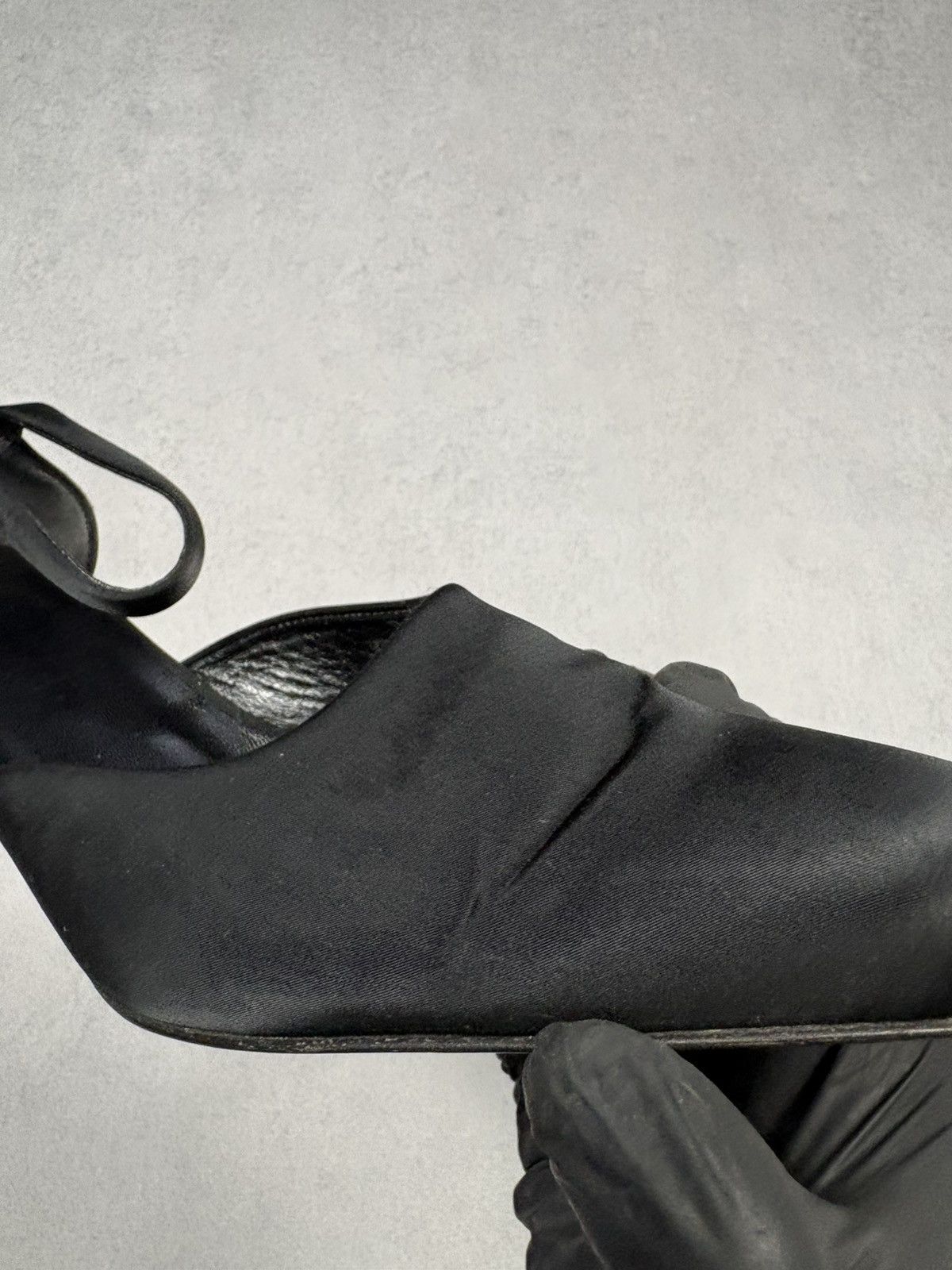 Jil Sander Jil Sander Archive Black Satin Square Toe Heels Ankle Strap Size US 9.5 / IT 39.5 - 11 Thumbnail