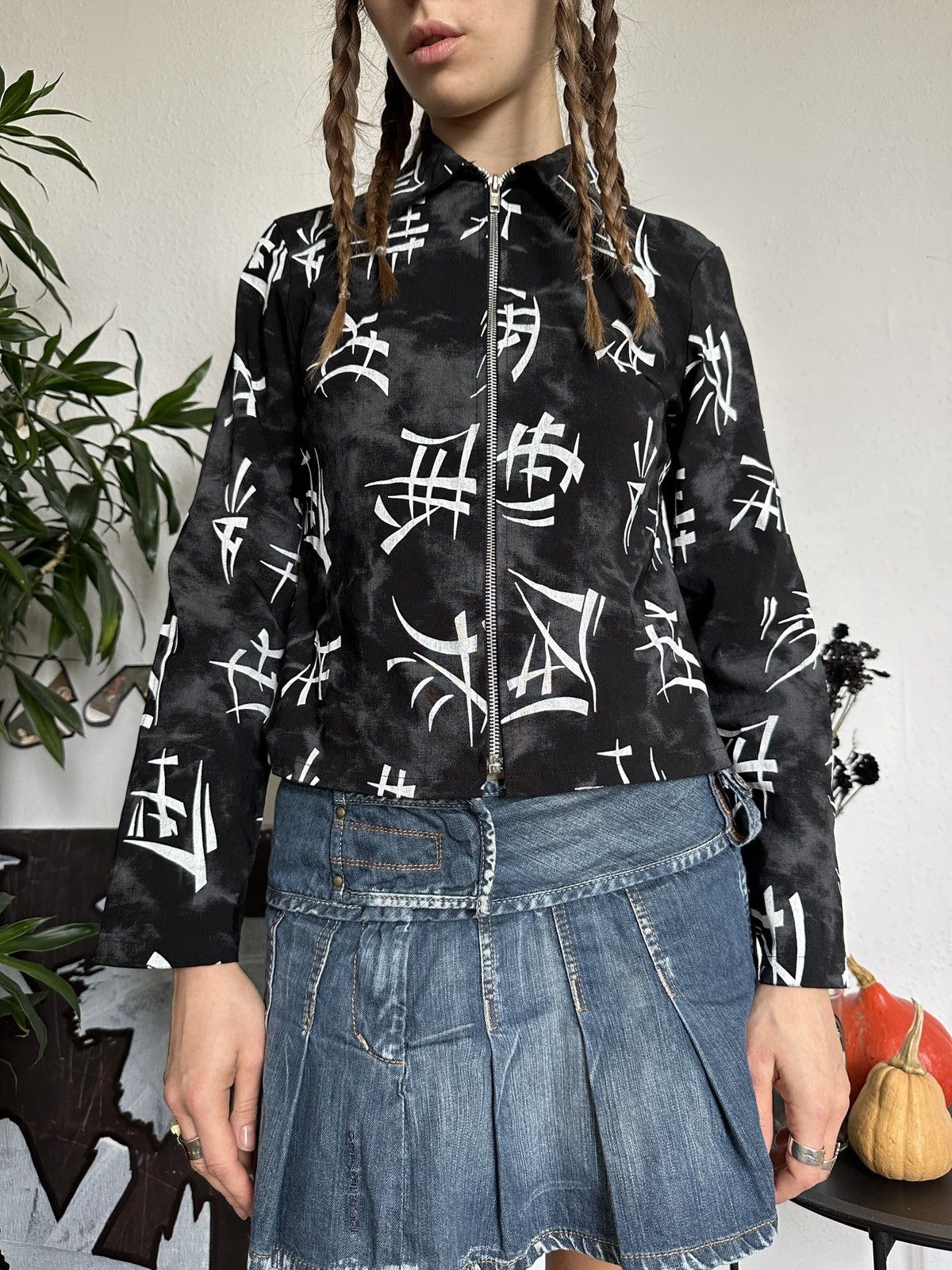 20471120 × Seditionaries × Vintage Vintage Japan Asian Hieroglyphics Zip Up Jacket Size L / US 10 / IT 46 - 3 Thumbnail
