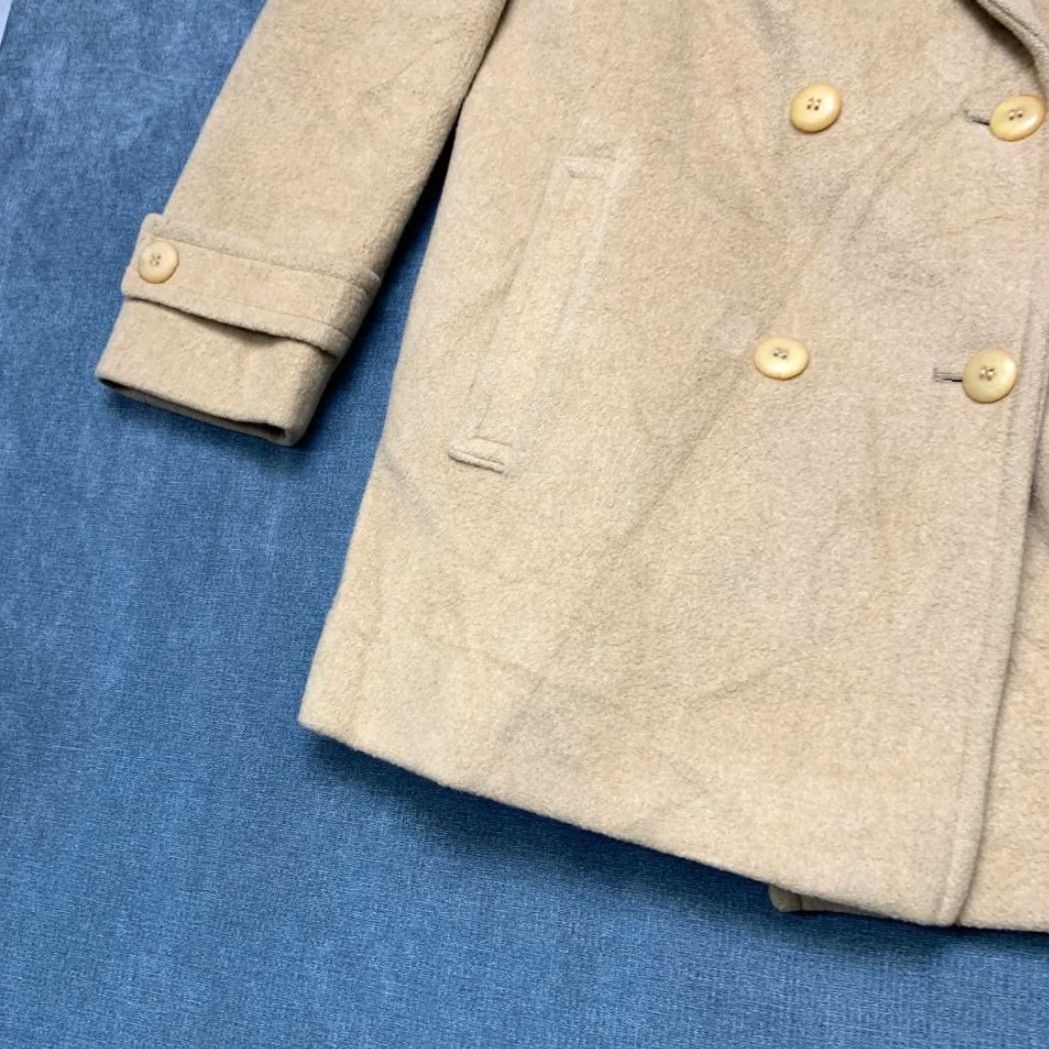 Pendleton VINTAGE Pendleton Peacoat Womens 10 Khaki Wool Notch Double Breasted Made in USA Size L / US 10 / IT 46 - 3 Thumbnail