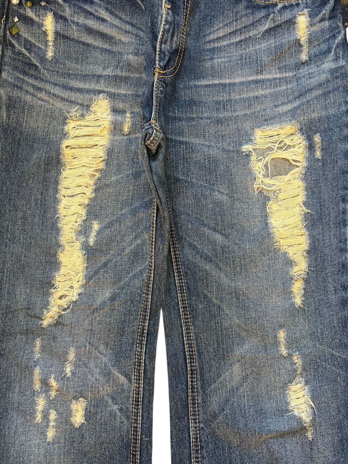 Hysteric Glamour Vintage Japanese Brand Rusty Wash Distress Flare Jeans Size 33" - 3 Thumbnail