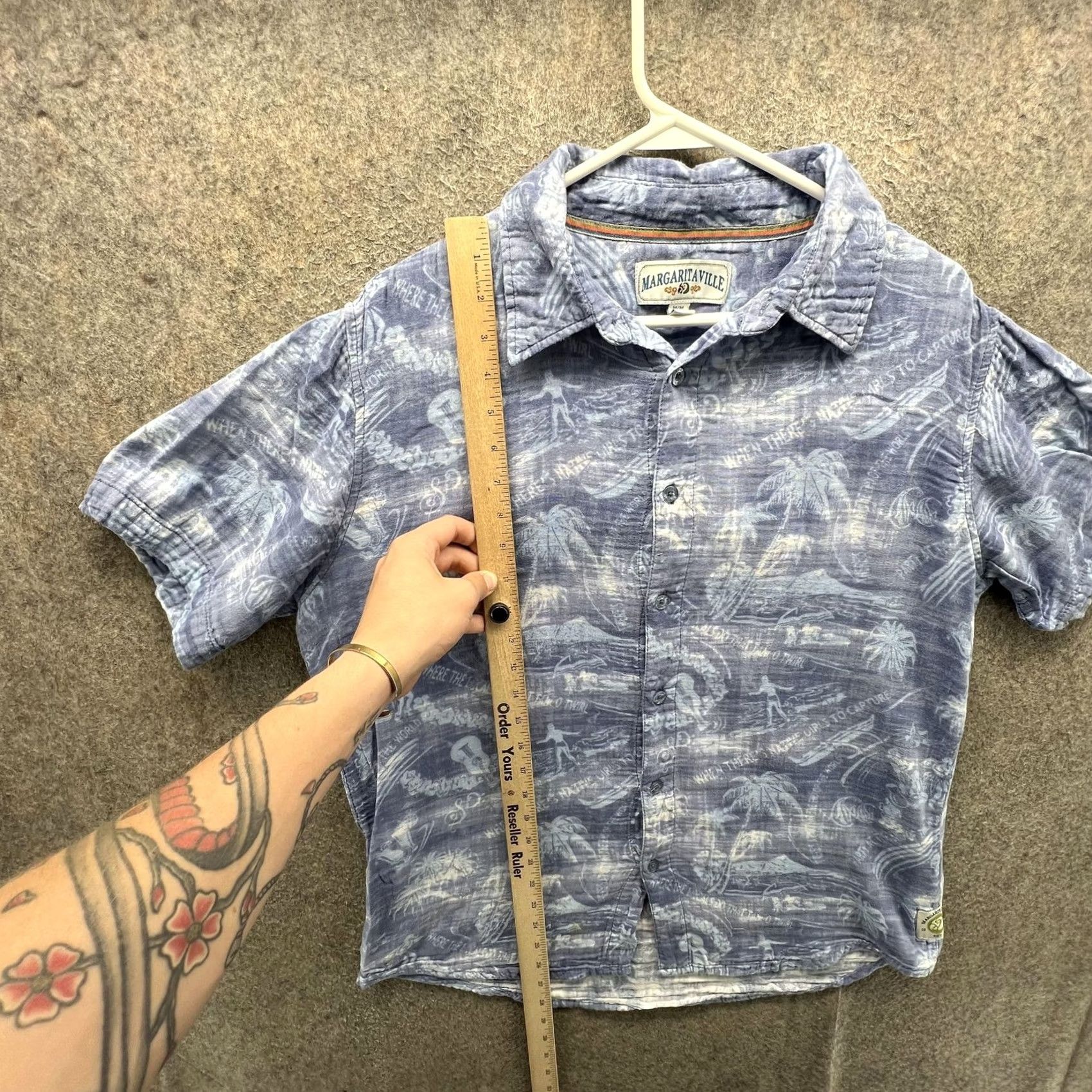 Vintage Margaritaville Shirt Mens Medium Blue Tropical Graphic Short Sleeve Button Front Size US M / EU 48-50 / 2 - 6 Thumbnail