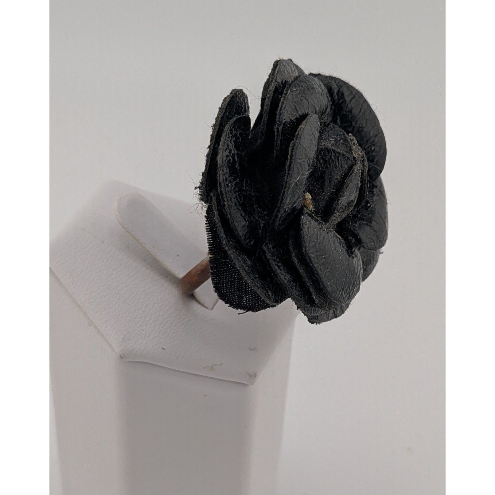 Other Whimsygoth Faux Leather Floral Ring Size 8 (Adjustable) Size ONE SIZE - 5 Thumbnail