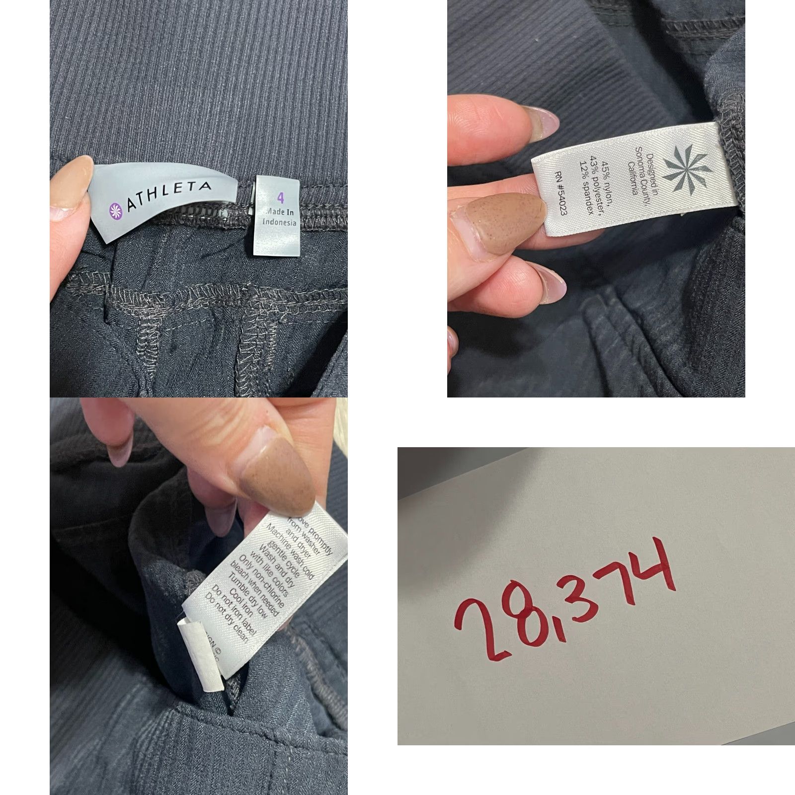 Athleta Athleta Pants Women's Size 4 Gray Tie Waist Casual Side Pockets Size 27" / US 4 / IT 40 - 8 Thumbnail