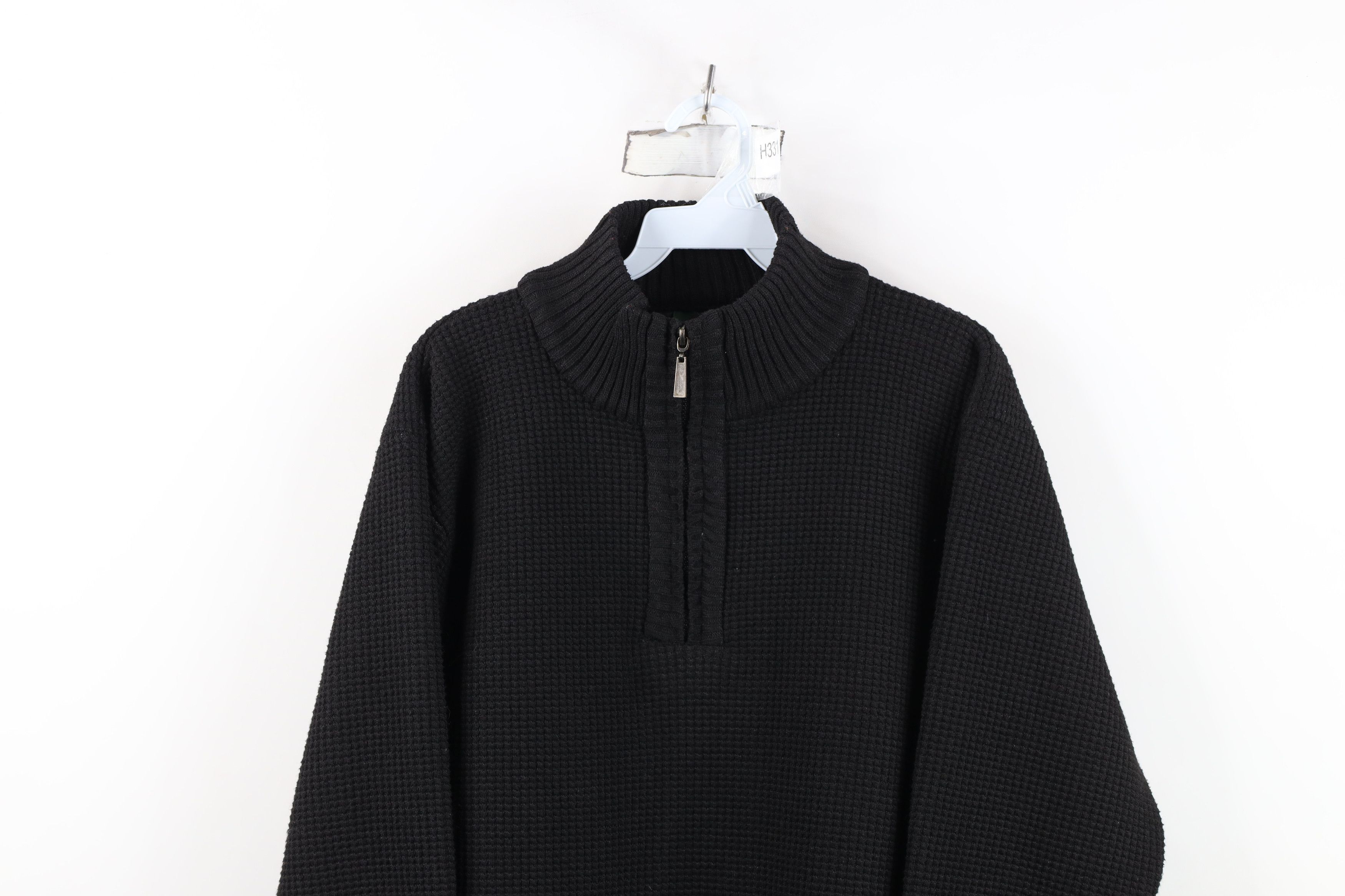Vintage Vintage 90s Thermal Knit Half Zip Sweater Jacket Swacket Size US L / EU 52-54 / 3 - 2 Thumbnail