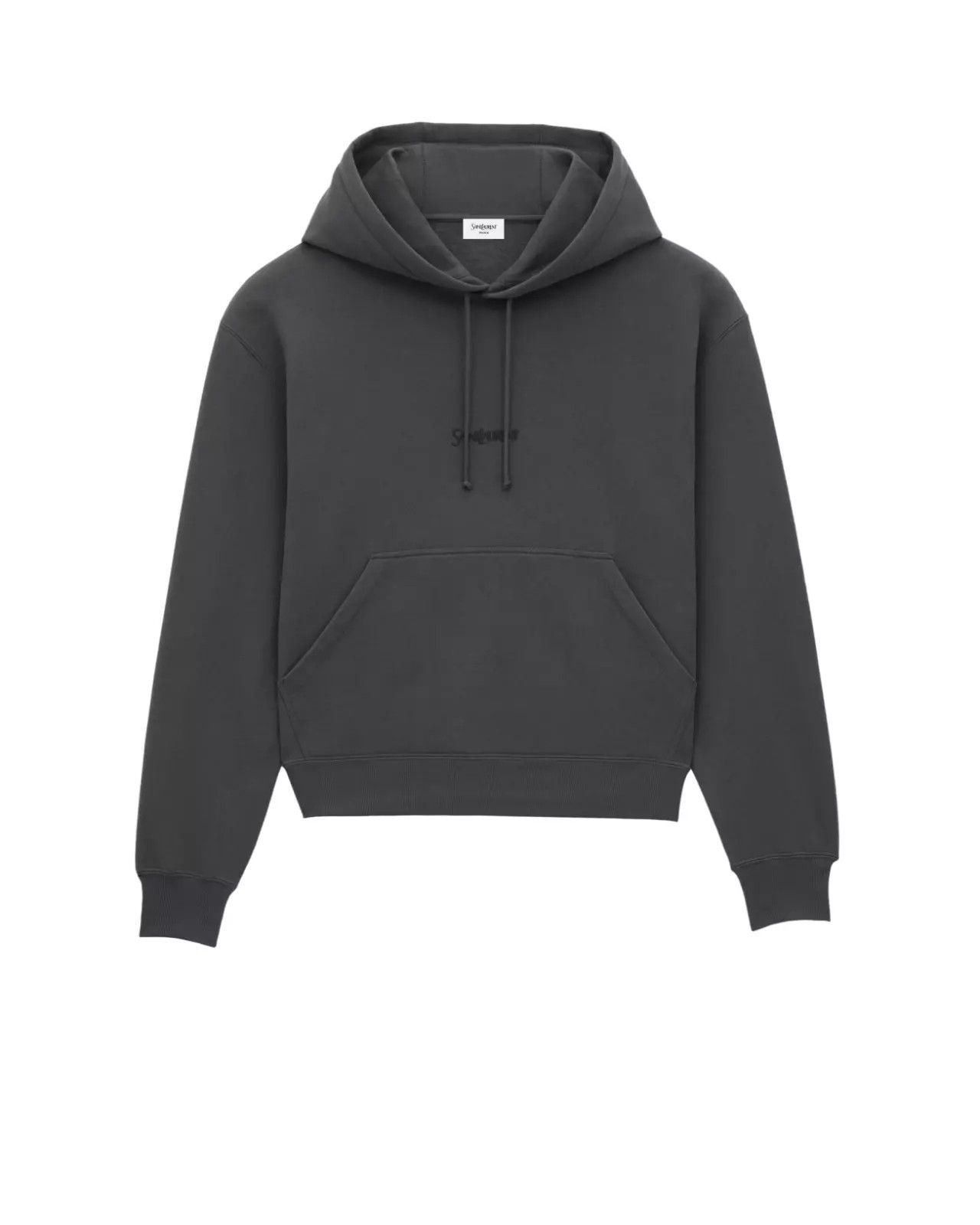 Saint Laurent $1190 Gris Fonce Hoodie New And Authentic