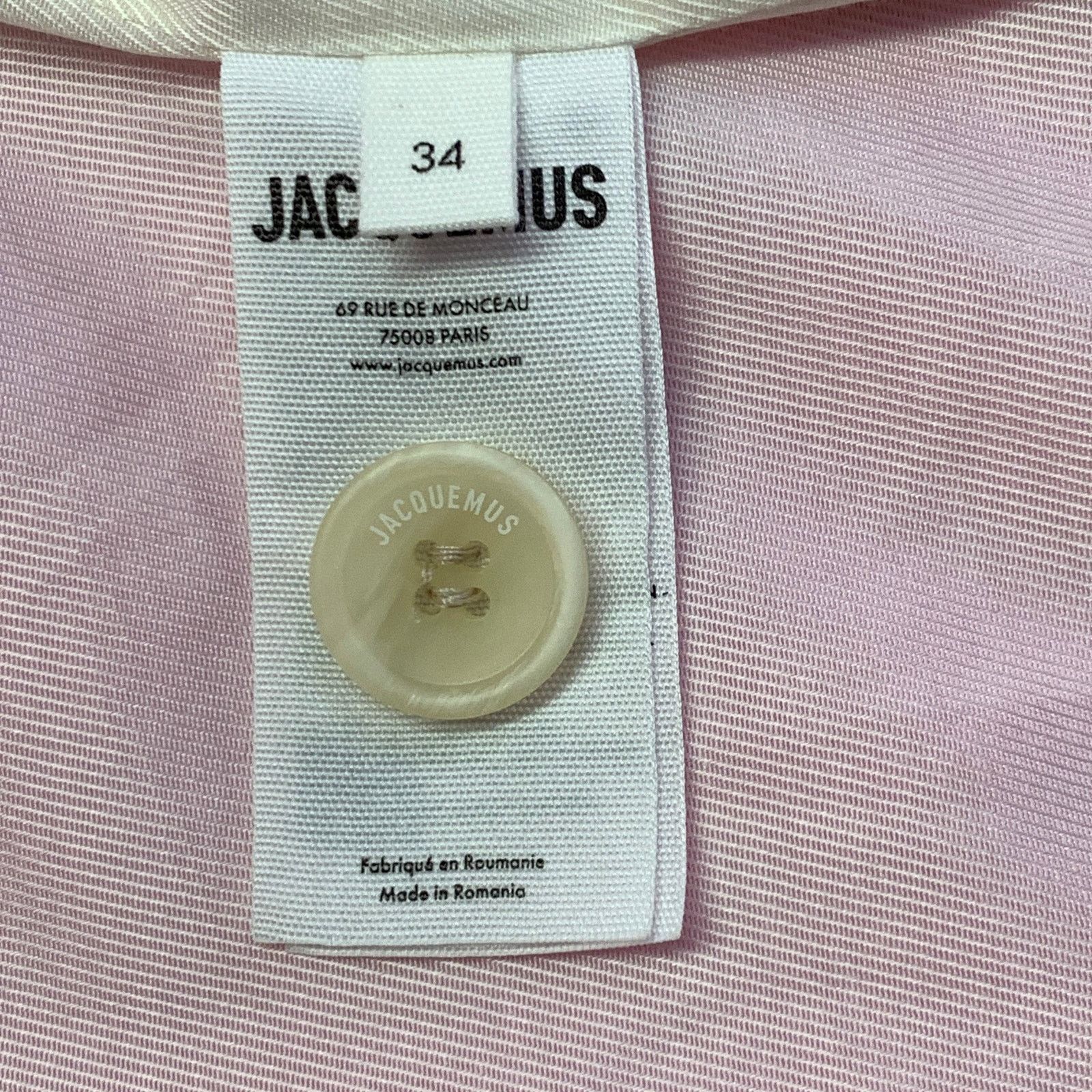Jacquemus S Le Raphia Pink White Viscose Blend Notch Lapel Jacket Size S / US 4 / IT 40 - 8 Thumbnail