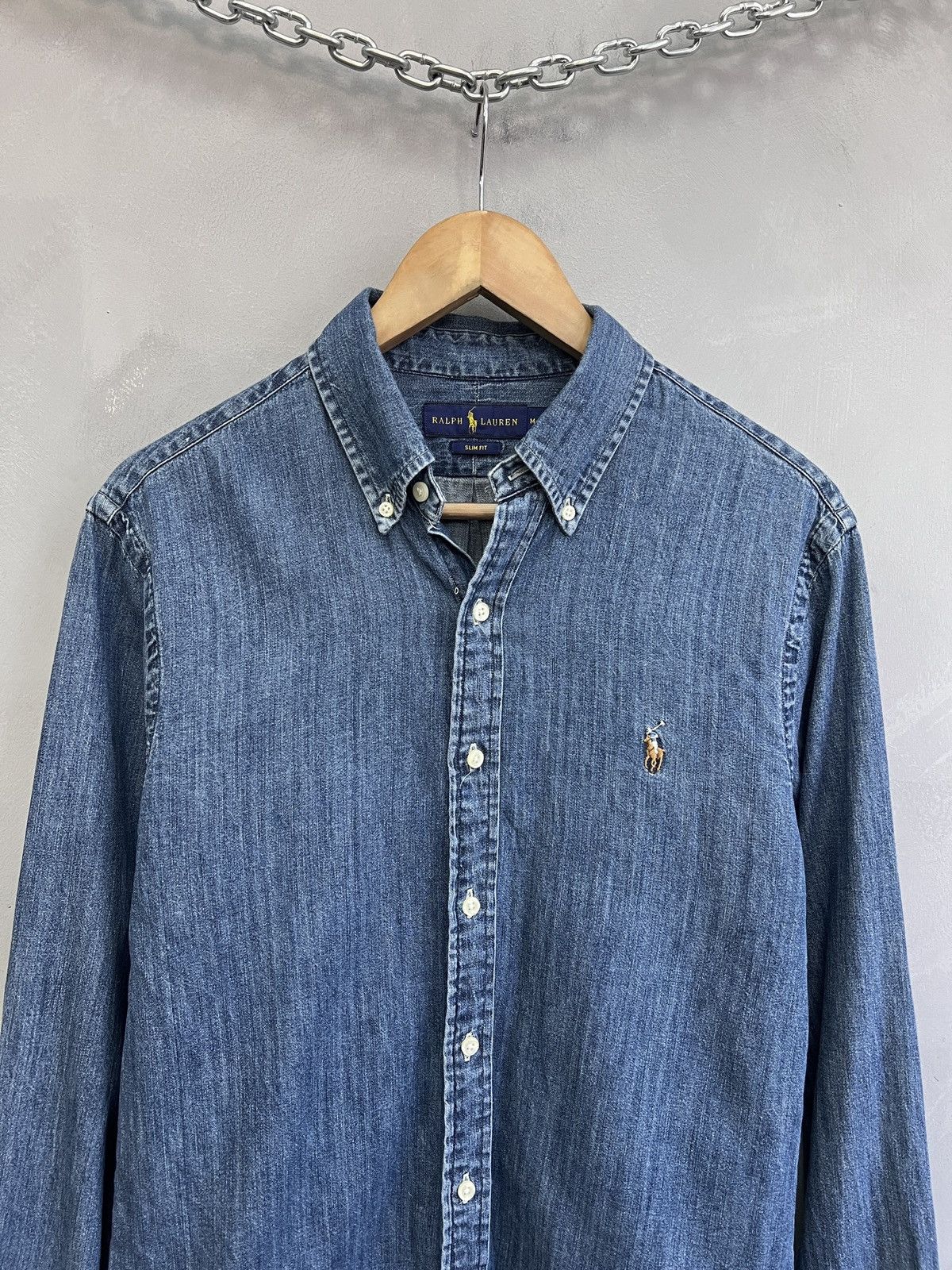 Polo Ralph Lauren Ralph Lauren Blue Shirt denim button up Vintage Style Size US M / EU 48-50 / 2 - 2 Thumbnail