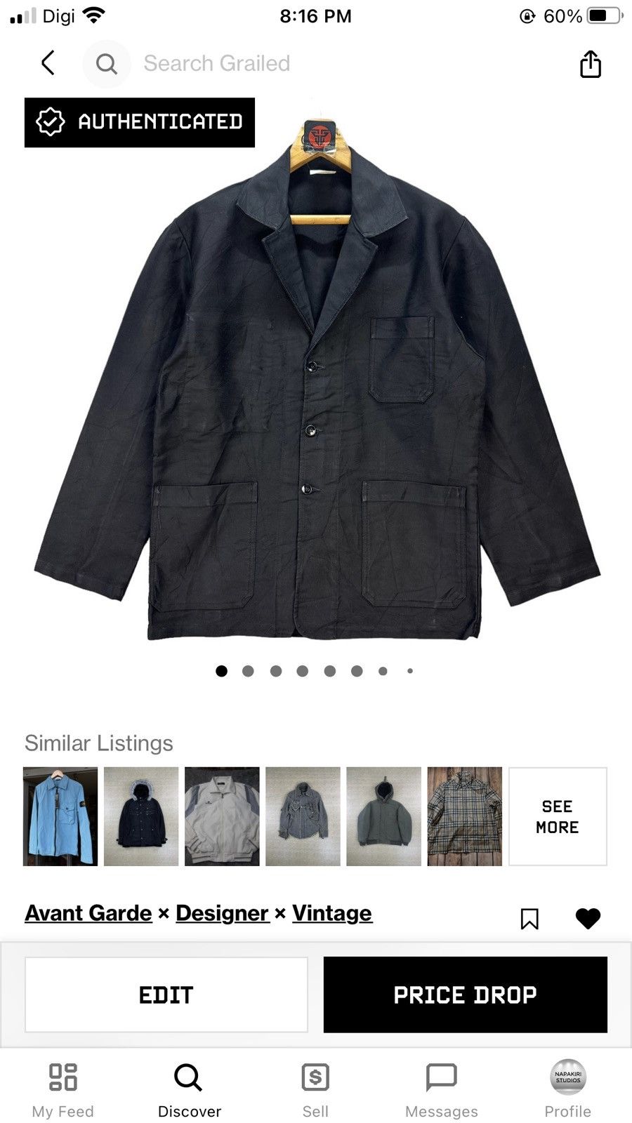 Japanese Brand GAILLARD MADE IN FRANCE CASUAL JACKET #7587-155 Size US M / EU 48-50 / 2 - 11 Thumbnail