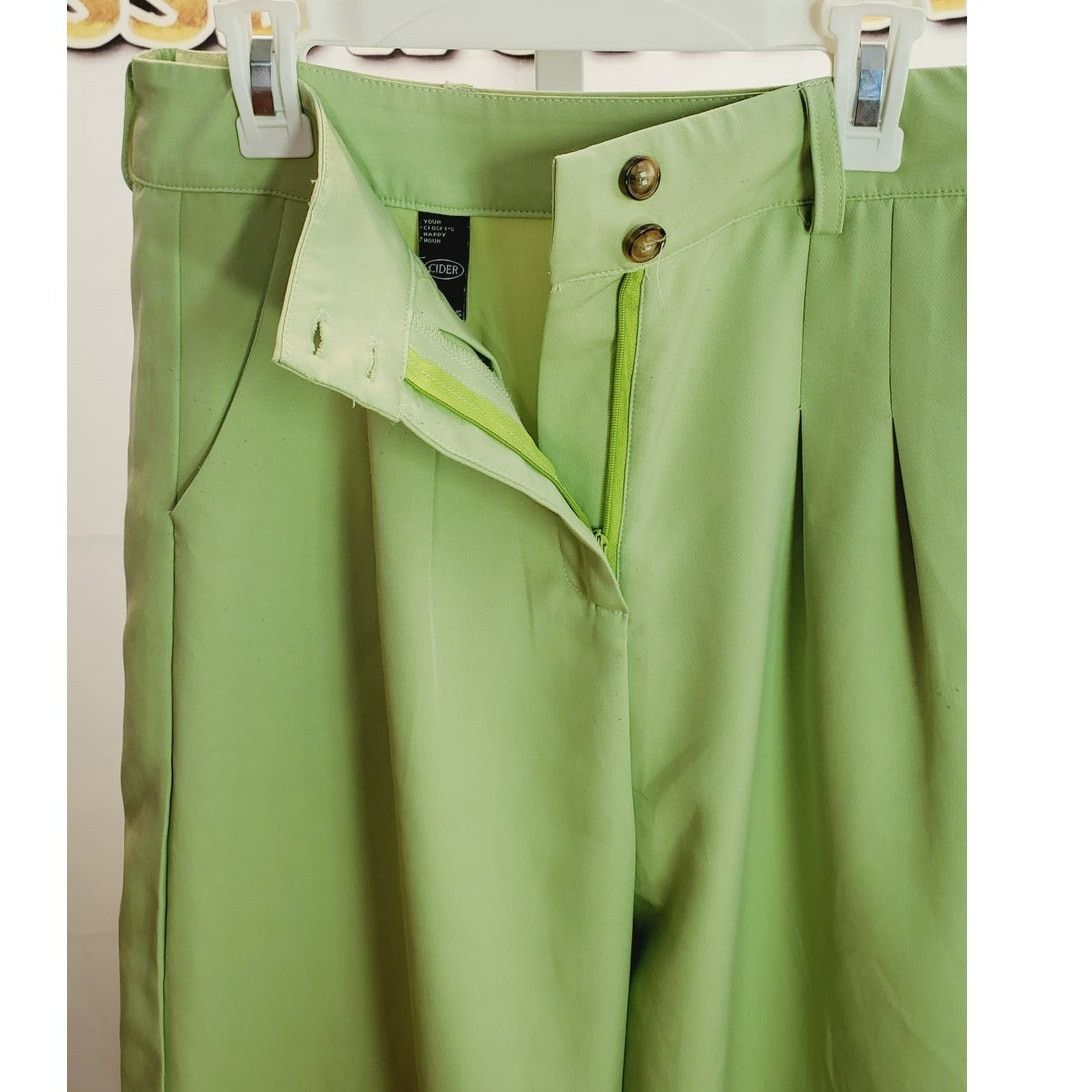 Cider Cider Green Wide Leg Dress Pants Pockets Small Size 28" / US 6 / IT 42 - 4 Thumbnail
