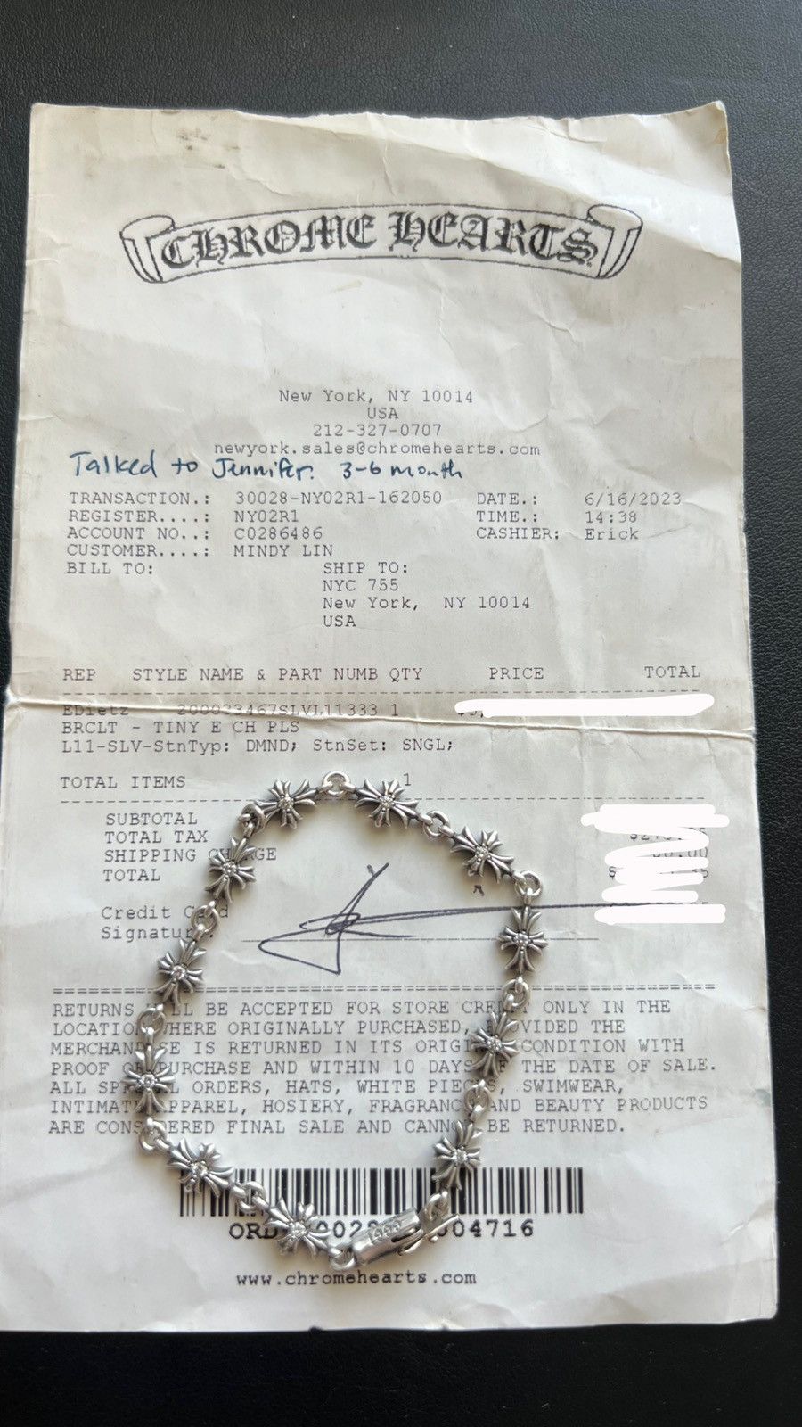 Chrome Hearts Chrome Hearts Tiny E Diamond Bracelet 11 Link Size ONE SIZE - 9 Thumbnail
