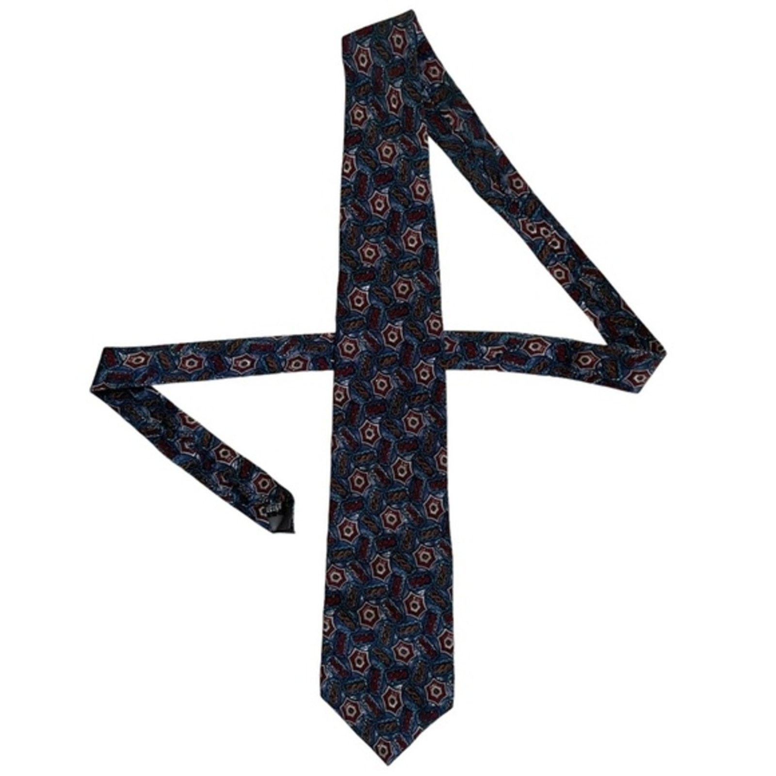 Dior Vintage Christian Dior Monsieur Abstract Blue Silk Tie Size ONE SIZE - 2 Thumbnail