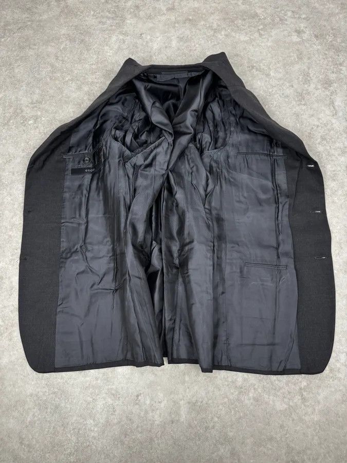 Gucci 2000s Gucci Black Classy Tailored Blazer & Pants Size 44R - 13 Thumbnail