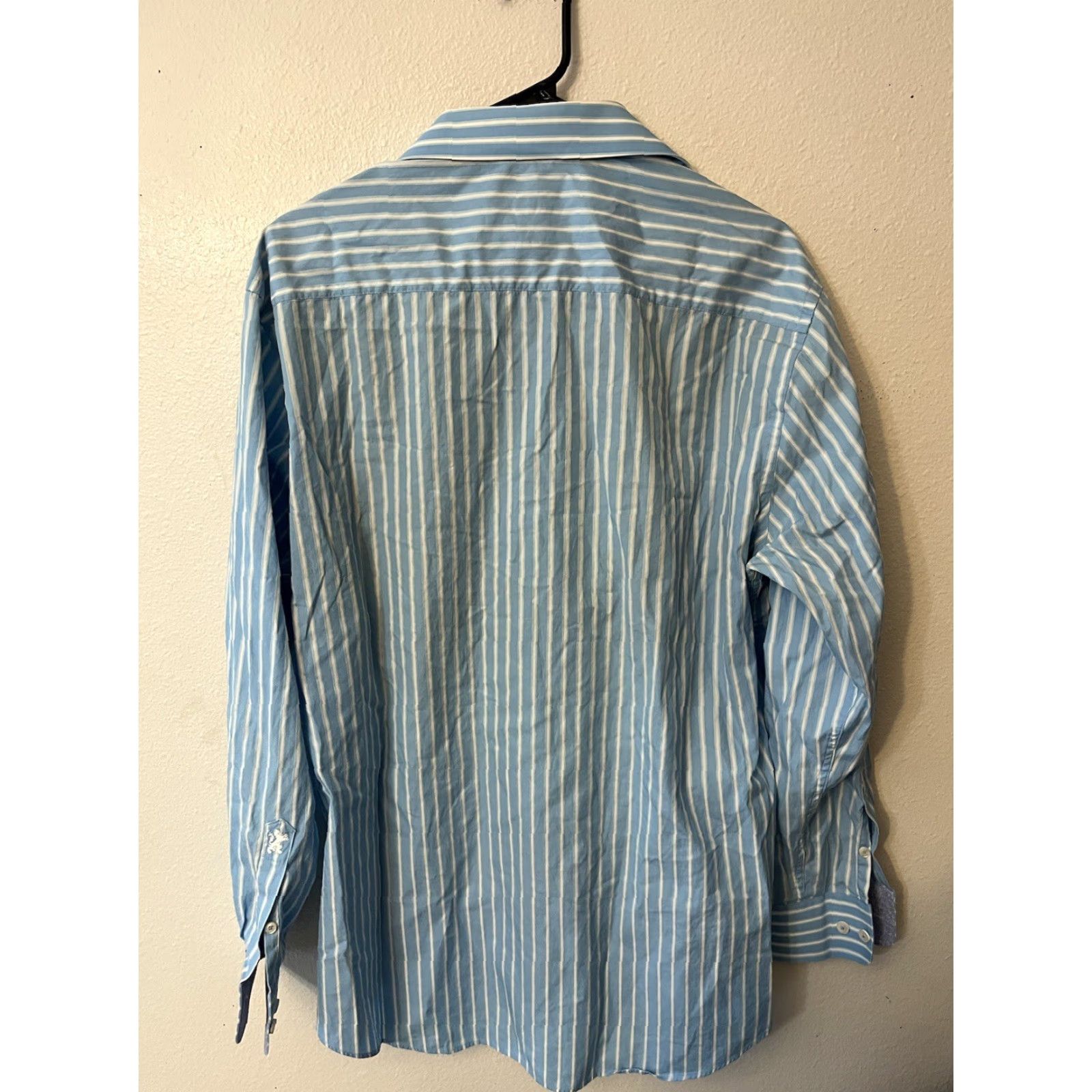BUGATCHI Bugatchi Uomo Button-Up Shirt Mens Size 17.5 Classic Fit Blue Striped Size US XL / EU 56 / 4 - 3 Thumbnail