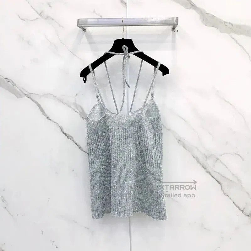 Chanel Chanel Silver Polyester Women's Top . Size M / US 6-8 / IT 42-44 - 1 Thumbnail