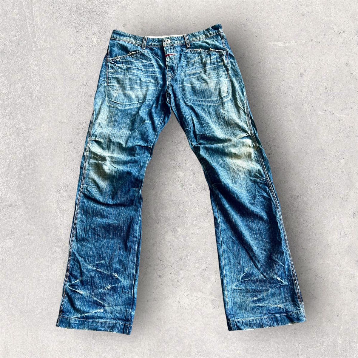 Marithe + Francois Girbaud RARE 90s Marithe Francois Girbaud Baggy Flare Denim Size US 38 / EU 54 - 1 Thumbnail