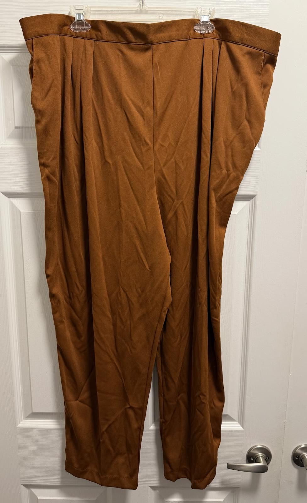 Designer Vintage Roaman’s Rust Brown Pull-On Pants J8 Size 30" / US 8 / IT 44 - 2 Thumbnail