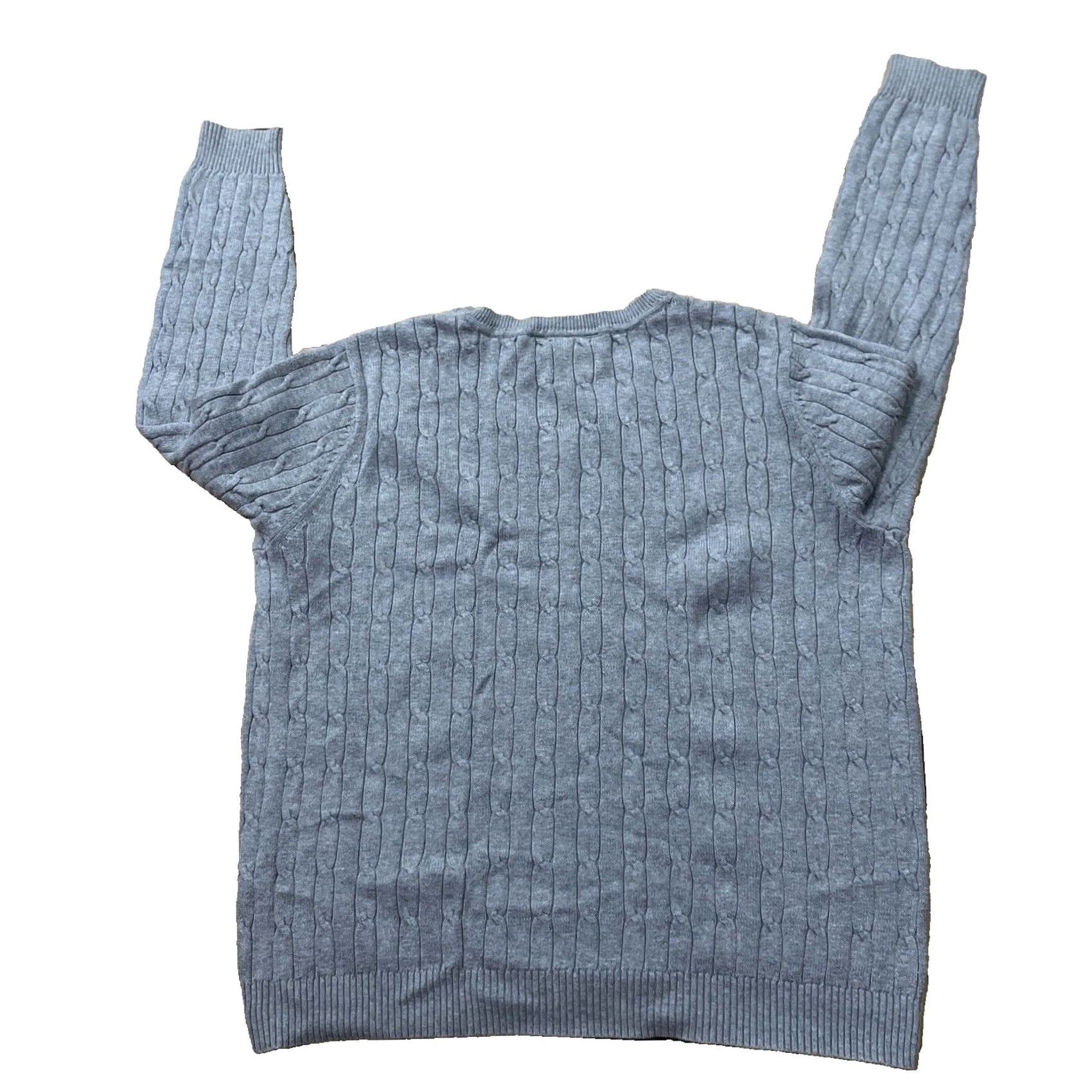 Vintage VENEZIA Vneck CableKnit Sweater Womens 18/20W XL Gray Silver Classic Knit XL Size 3XL / US 20-22 - 2 Thumbnail