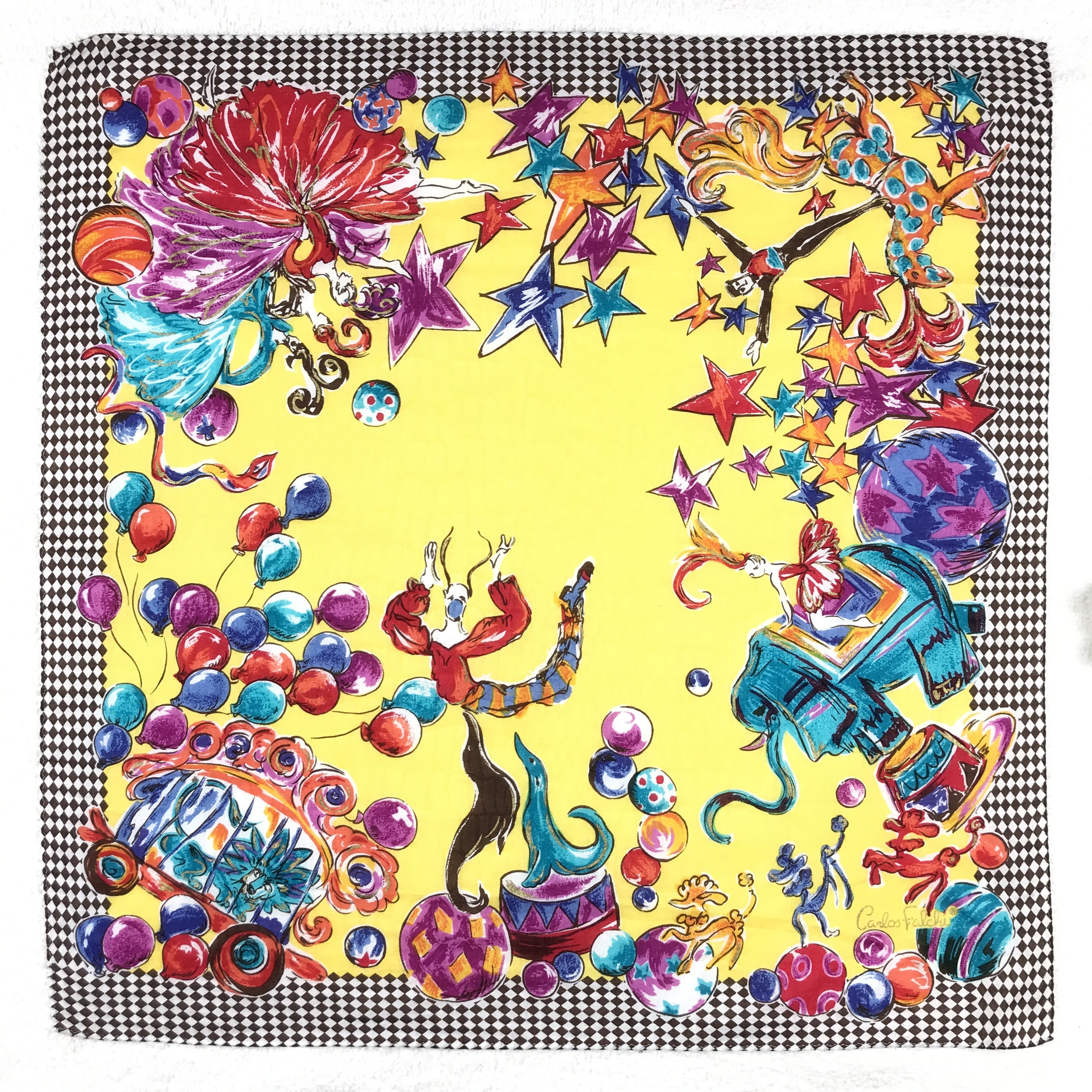 Designer × Vintage Vintage Carlos Falchi Bandana Neckerchief Handkerchief Size ONE SIZE - 1 Thumbnail