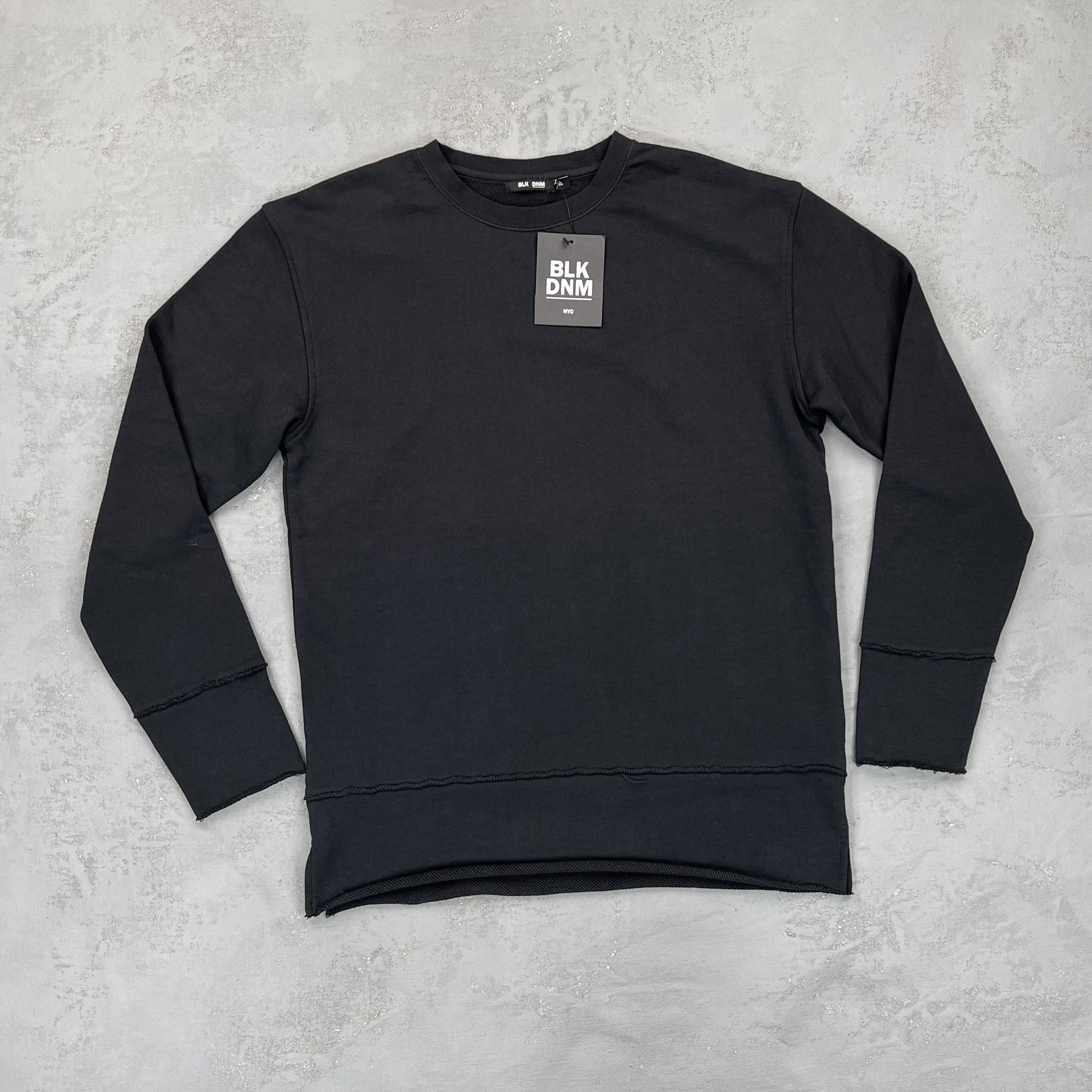 NWT BLK DNM Sweatshirt 75 French Terry Sweatshirt w/ Raw Hem