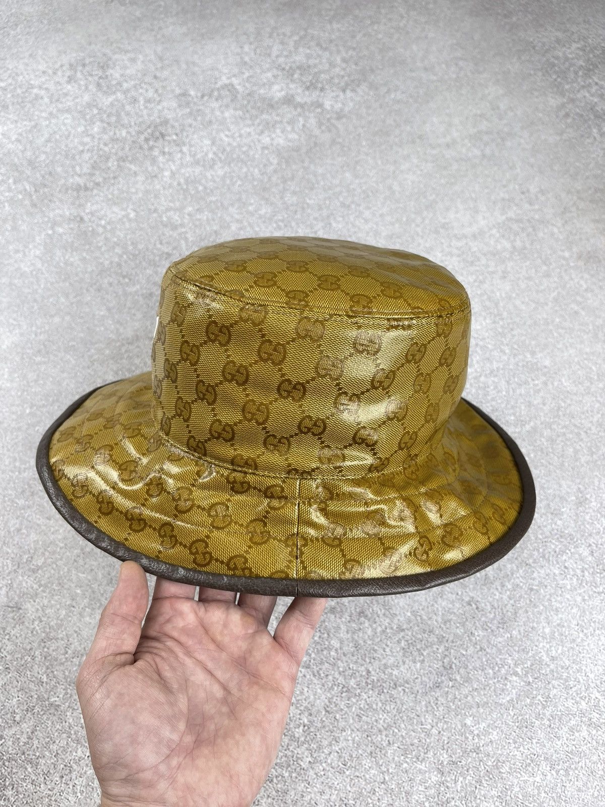 Adidas × Gucci Gucci x Adidas Gg Monogram Bucket Hat Brown Unisex Size ONE SIZE - 4 Thumbnail