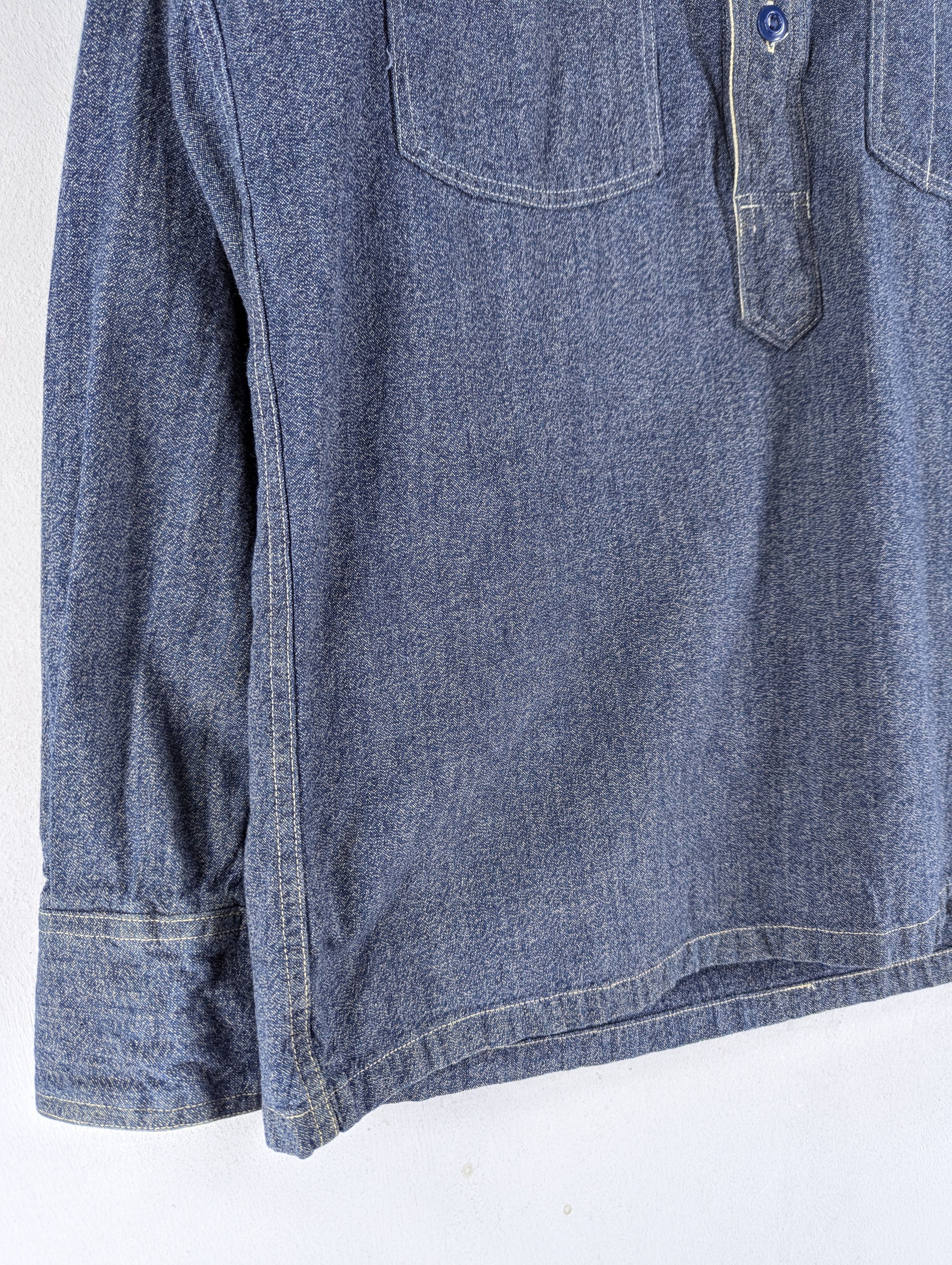 Sugar Cane Sugar Cane Men's Long Sleeve Pullover Work Denim Shirt Size US M / EU 48-50 / 2 - 6 Thumbnail