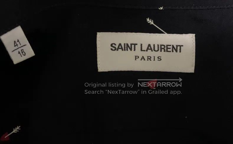Saint Laurent Paris Saint Laurent Paris size 41 Cuban collar slogan heart arro Size US M / EU 48-50 / 2 - 3 Thumbnail