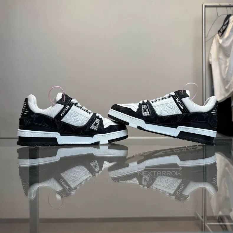 Louis Vuitton Louis Vuitton Trainer Black and White Denim shoes Size US 6 / EU 39 - 4 Thumbnail